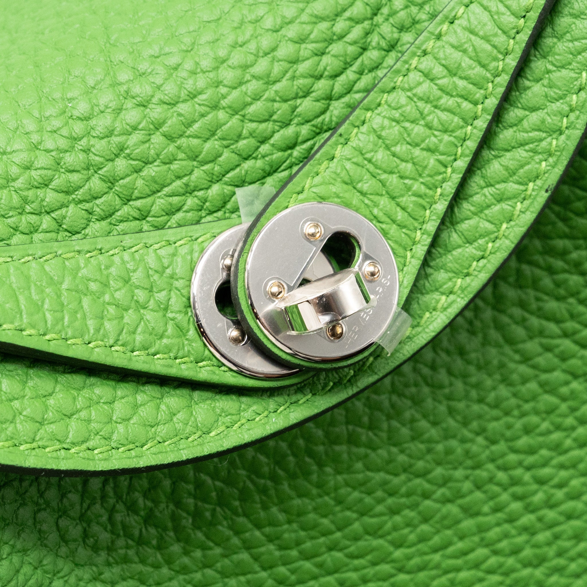 HERMES MINI LINDY CLEMENCE VERT YUCCA SHW