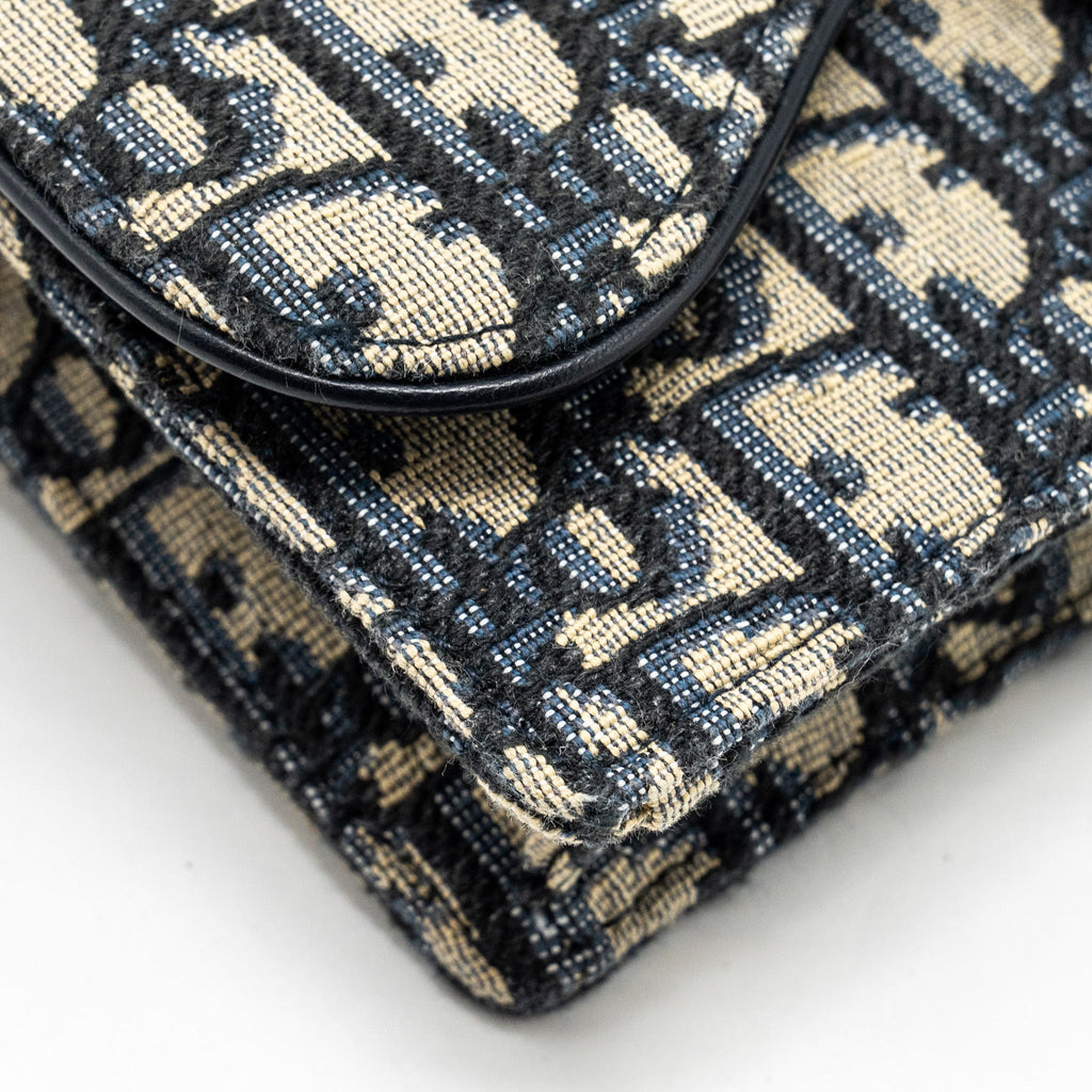 DIOR SADDLE BELT POUCH DIOR OBLIQUE CANVAS BLUE GHW