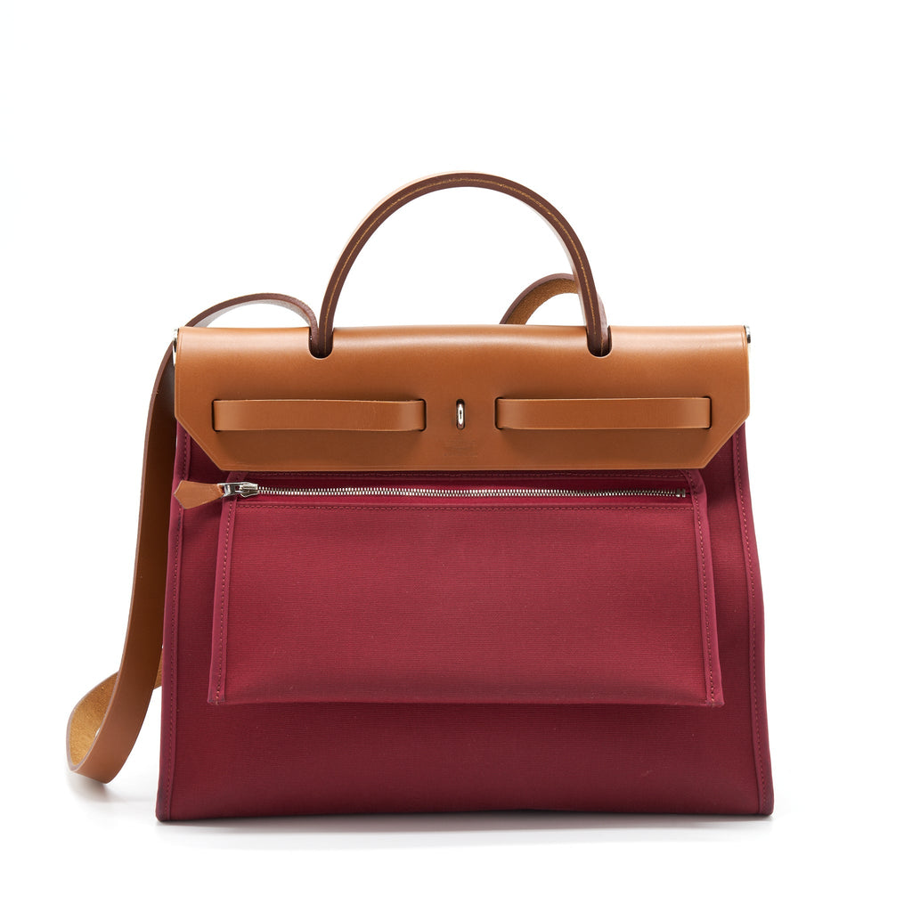 HERMES HERBAG 31 PLUM RED SHW