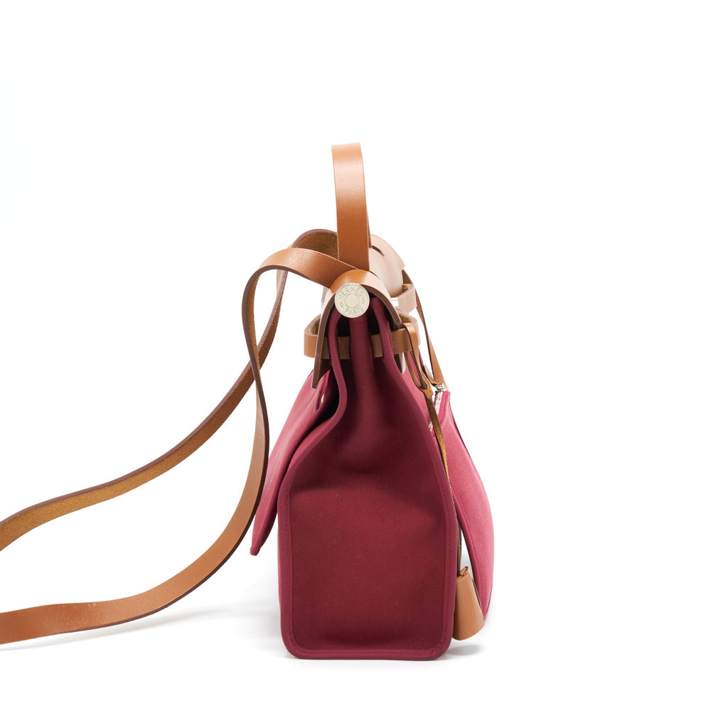 HERMES HERBAG 31 PLUM RED SHW
