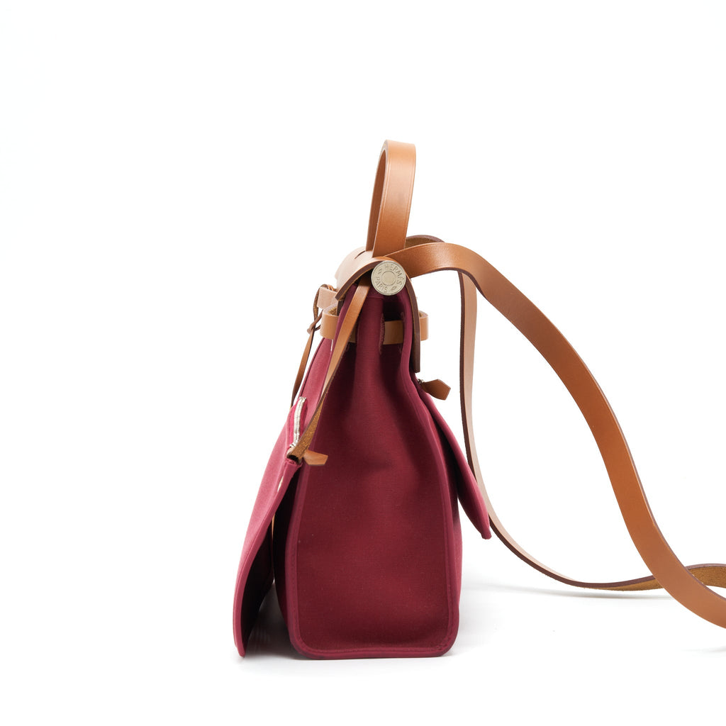 HERMES HERBAG 31 PLUM RED SHW