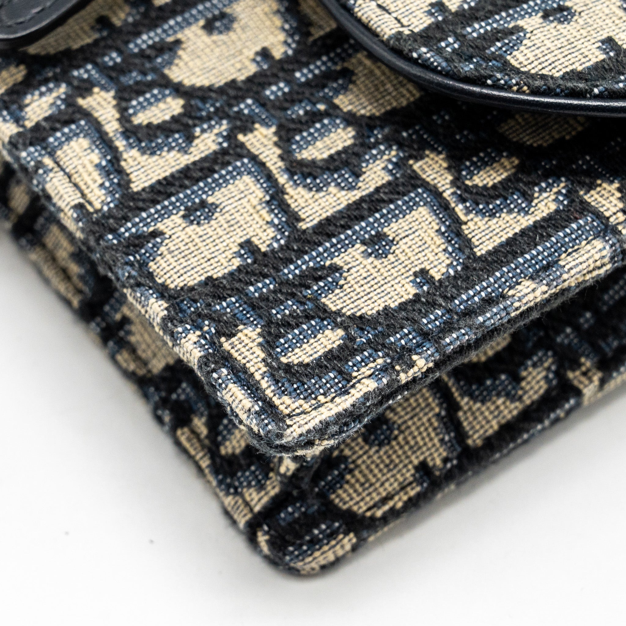 DIOR SADDLE BELT POUCH DIOR OBLIQUE CANVAS BLUE GHW
