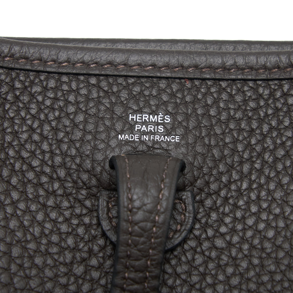 HERMES MINI EVELYN CLEMENCE EBENE/HAVANE SHW