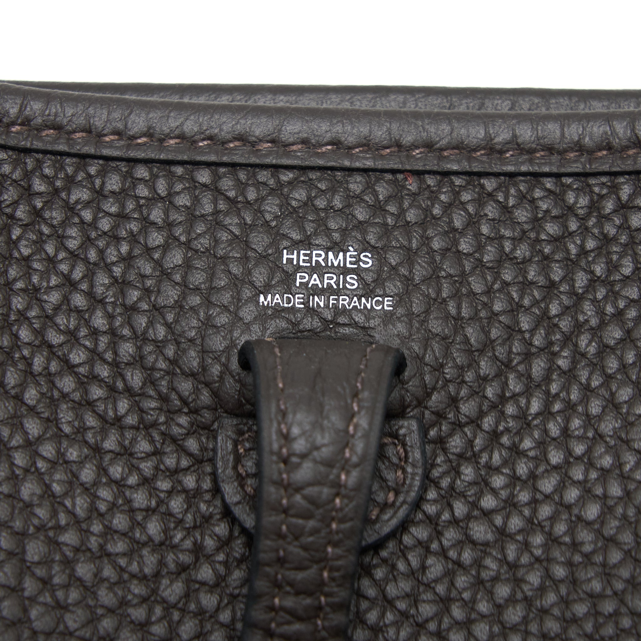 HERMES MINI EVELYN CLEMENCE EBENE/HAVANE SHW
