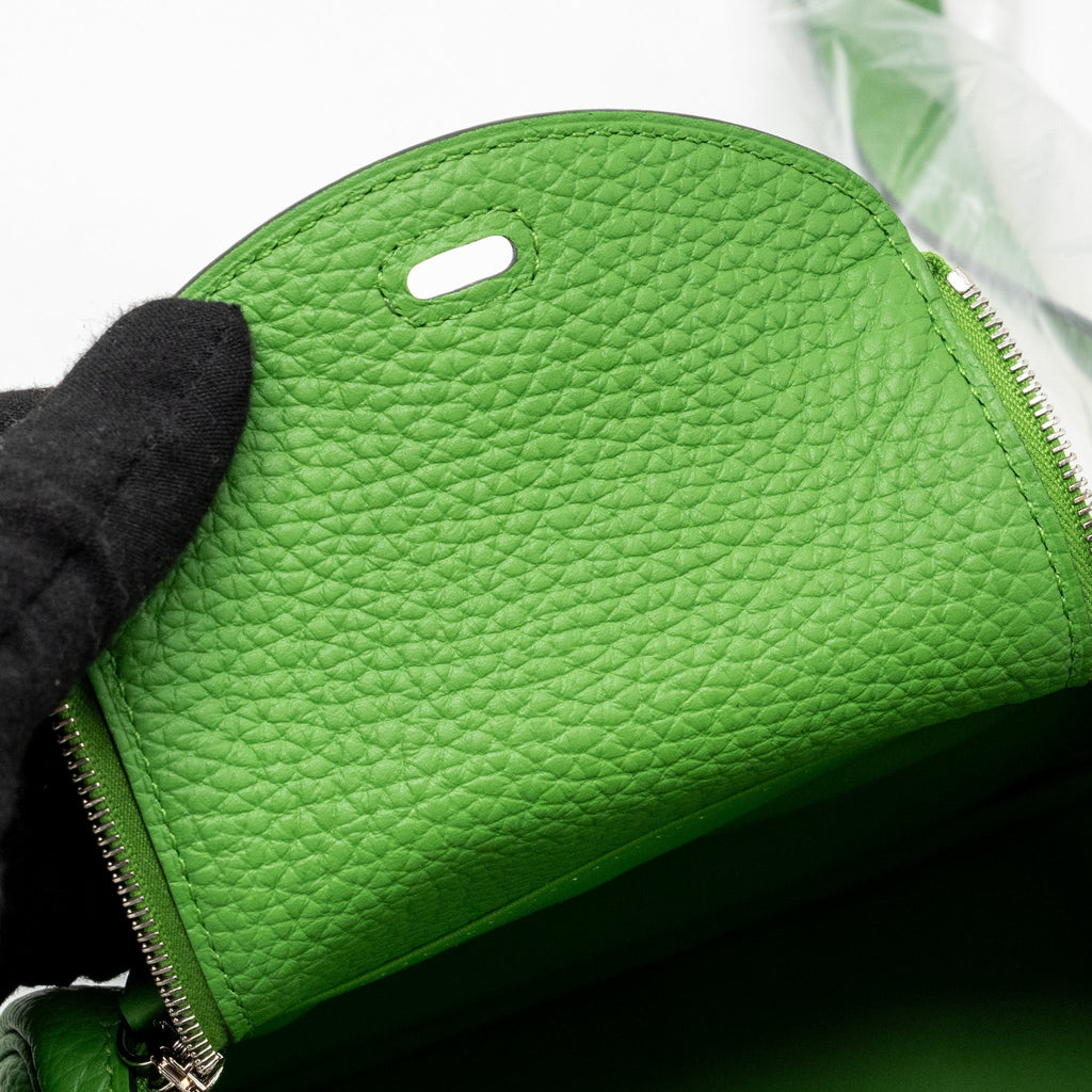 HERMES MINI LINDY CLEMENCE VERT YUCCA SHW