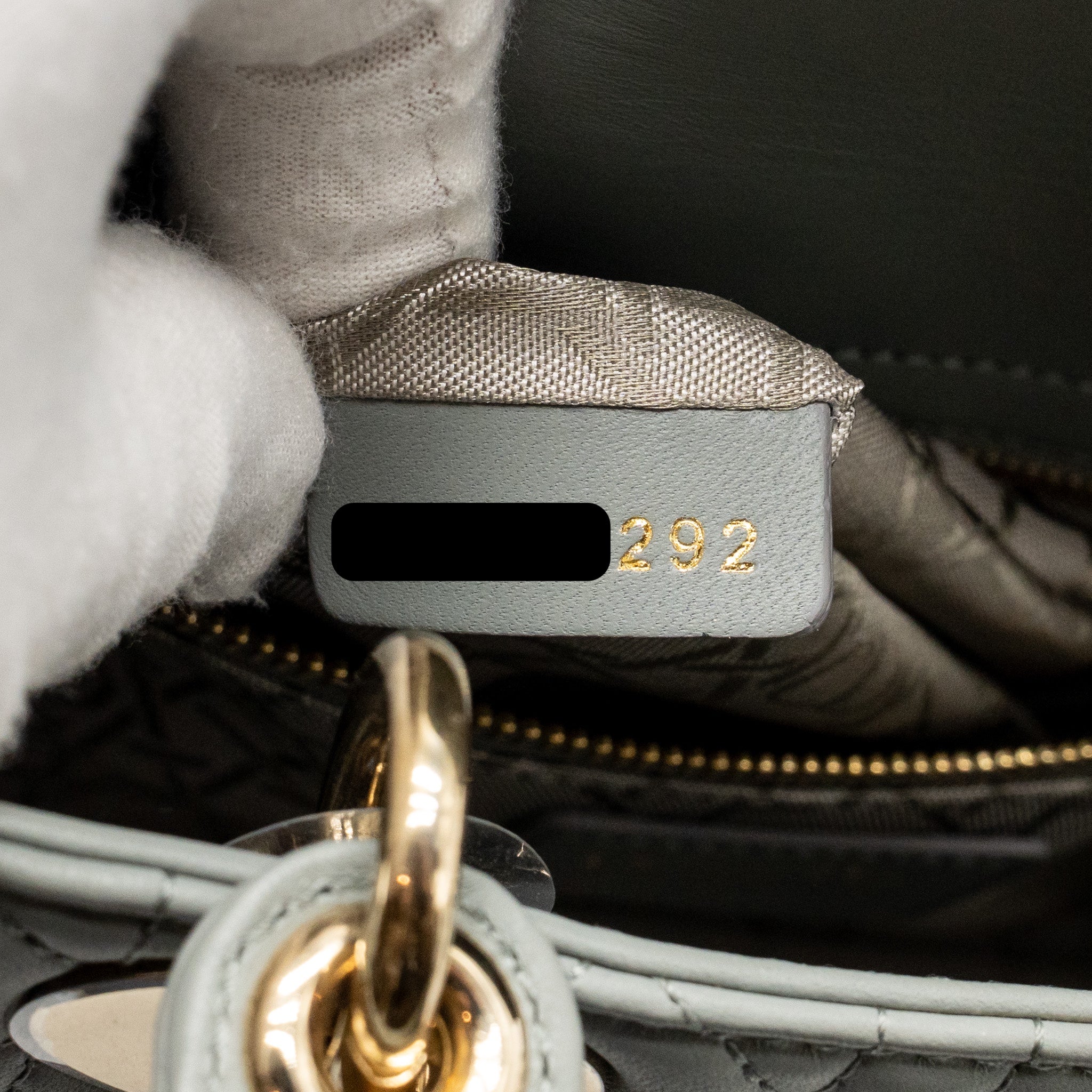 DIOR MY ABCDIOR SMALL LADY DIOR LAMBSKIN STONE GREY LGHW