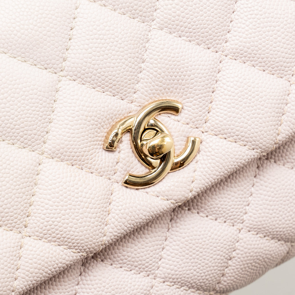 CHANEL SMALL COCO HANDLE CAVIAR LILAC LGHW