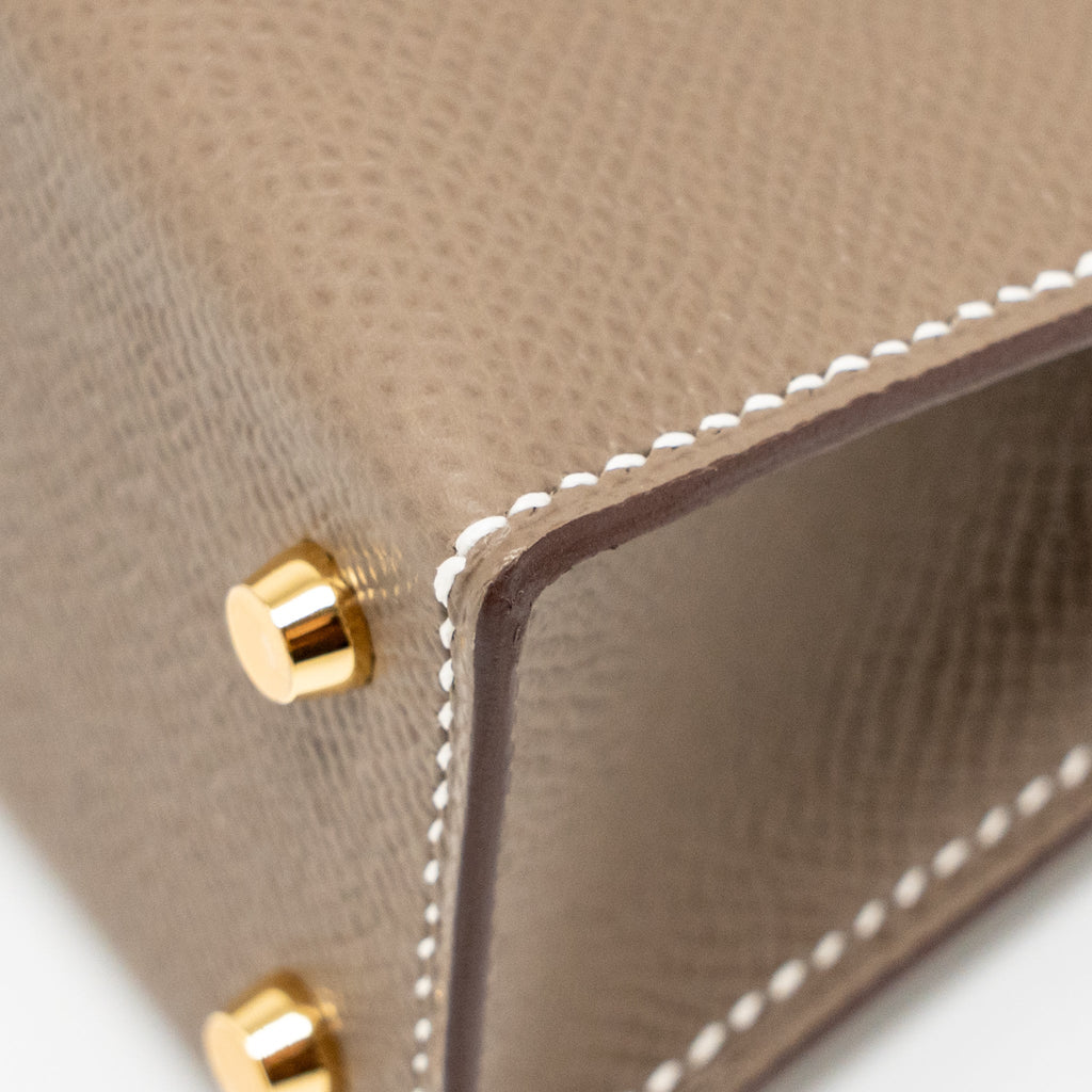 HERMES MINI KELLY II EPSOM ETOUPE GHW