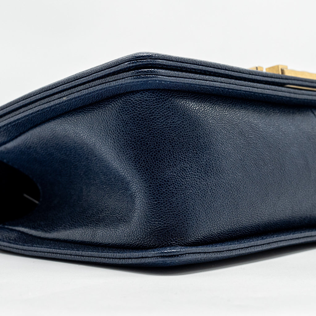 CHANEL MEDIUM BOY BAG CAVIAR NAVY GHW