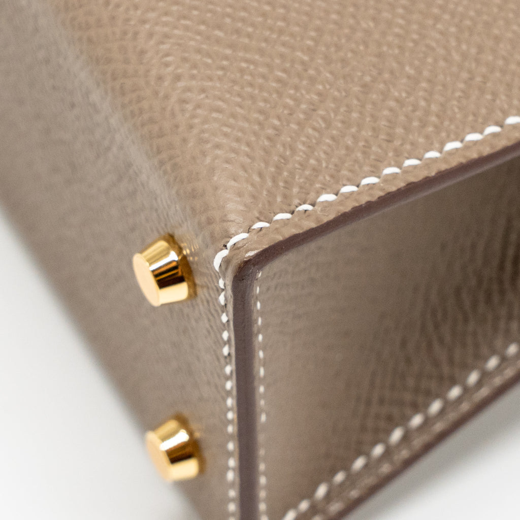 HERMES MINI KELLY II EPSOM ETOUPE GHW