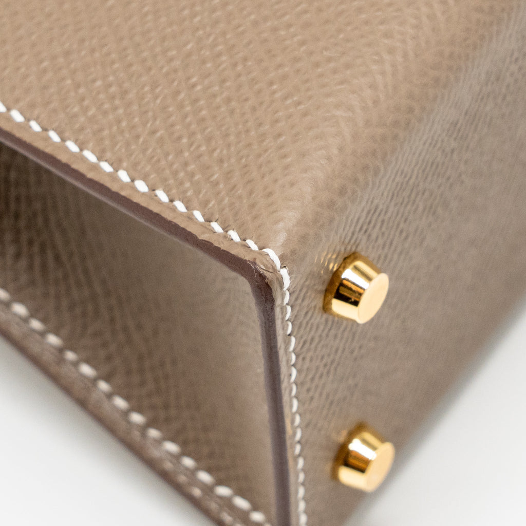 HERMES MINI KELLY II EPSOM ETOUPE GHW