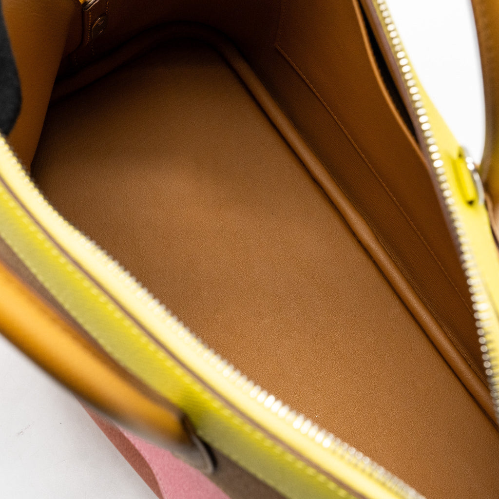 HERMES BOLIDE 1923-30 RAINBOW EPSOM LIME/SESAME/CONFETTI/TERRE BAT SHW