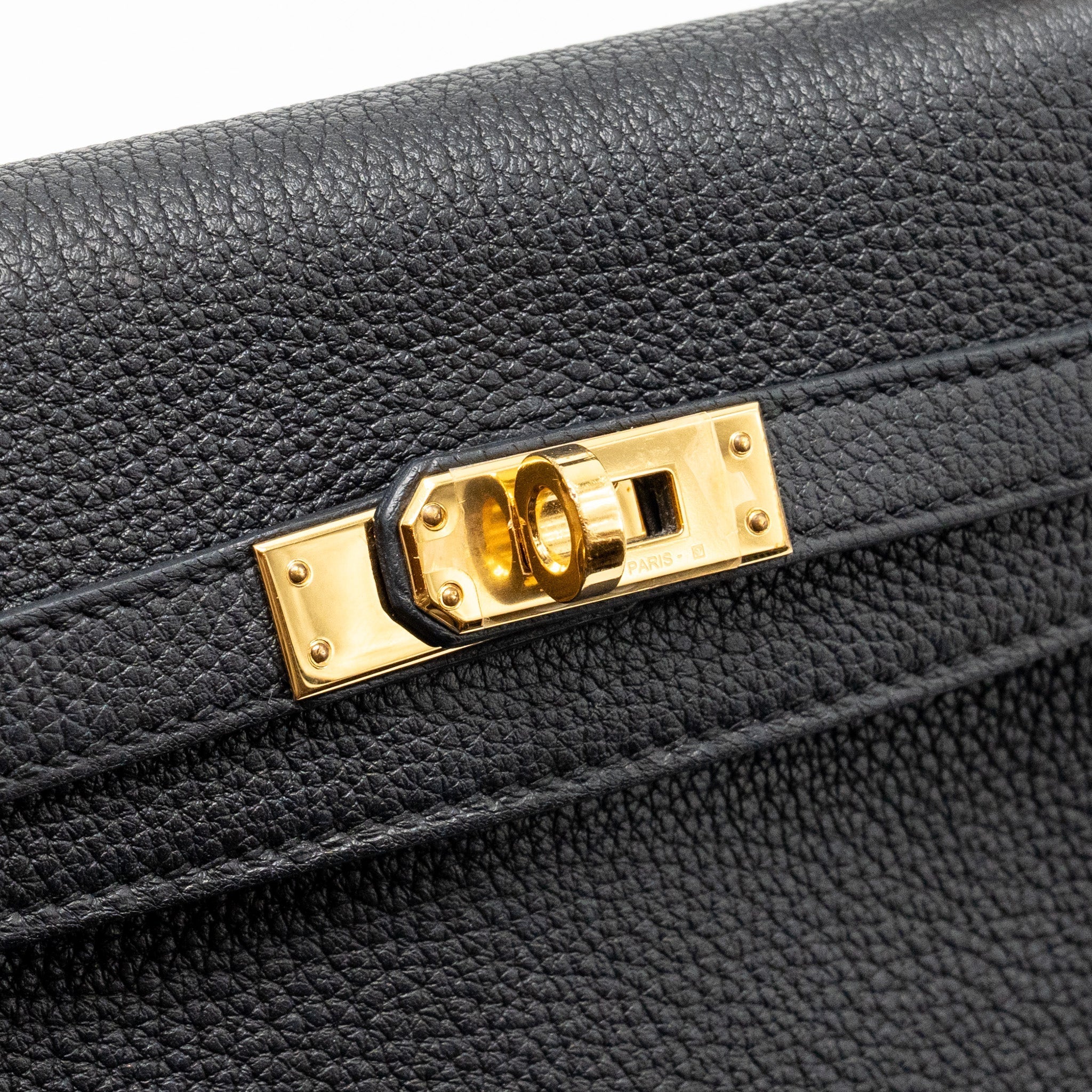 HERMES KELLY 25 TOGO BLACK GHW