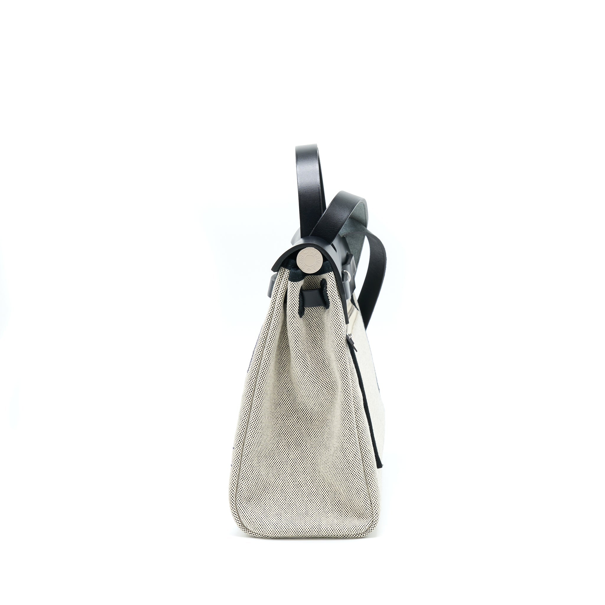 HERMES HERBAG ZIP 31 PEGASE BLEU INDIGO/ ECRU-NOIR/ NOIR SHW