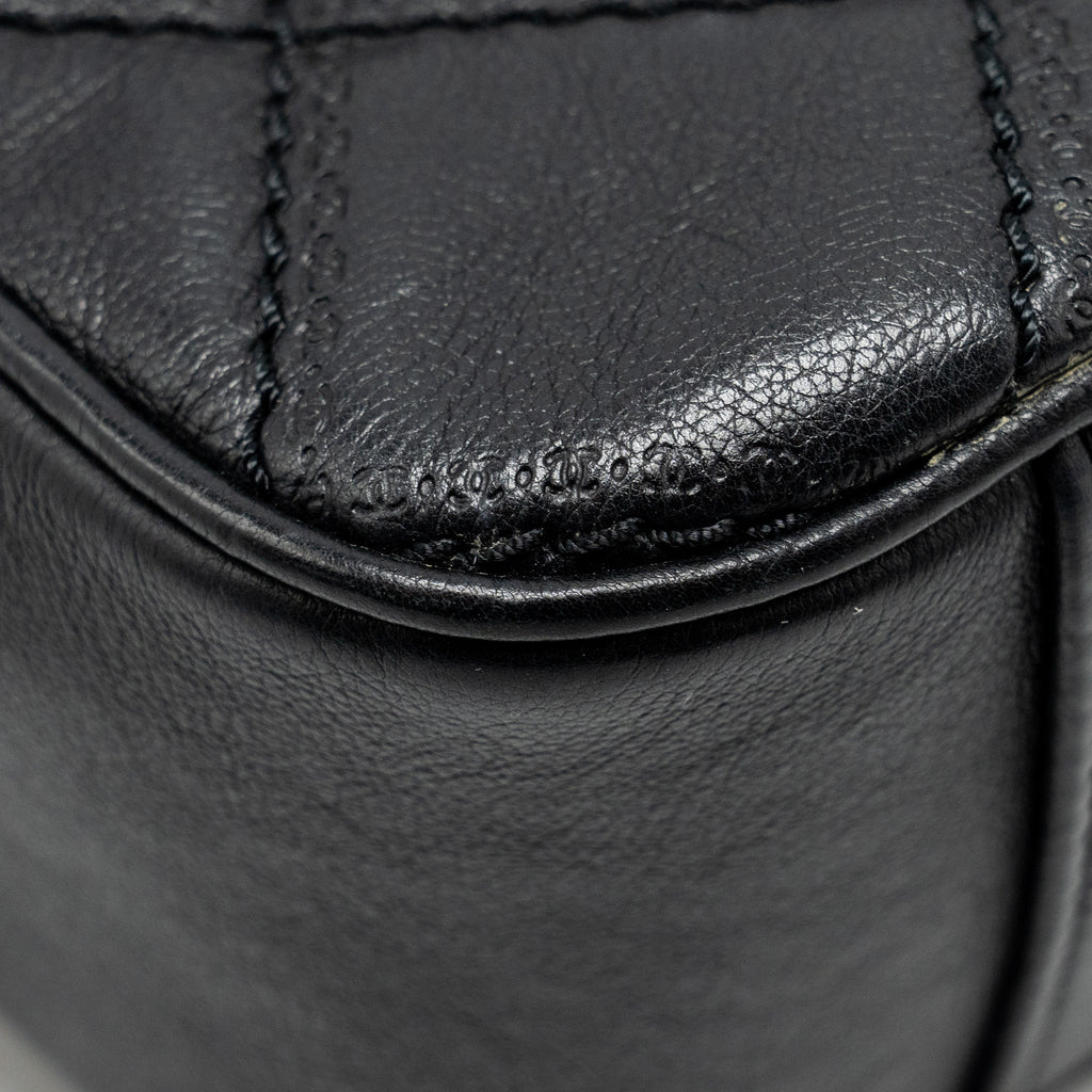 CHANEL PARIS-EDINBURGH COCO SPORRAN FLAP BAG CALFSKIN BLACK RUTHENIUM HARDWARE