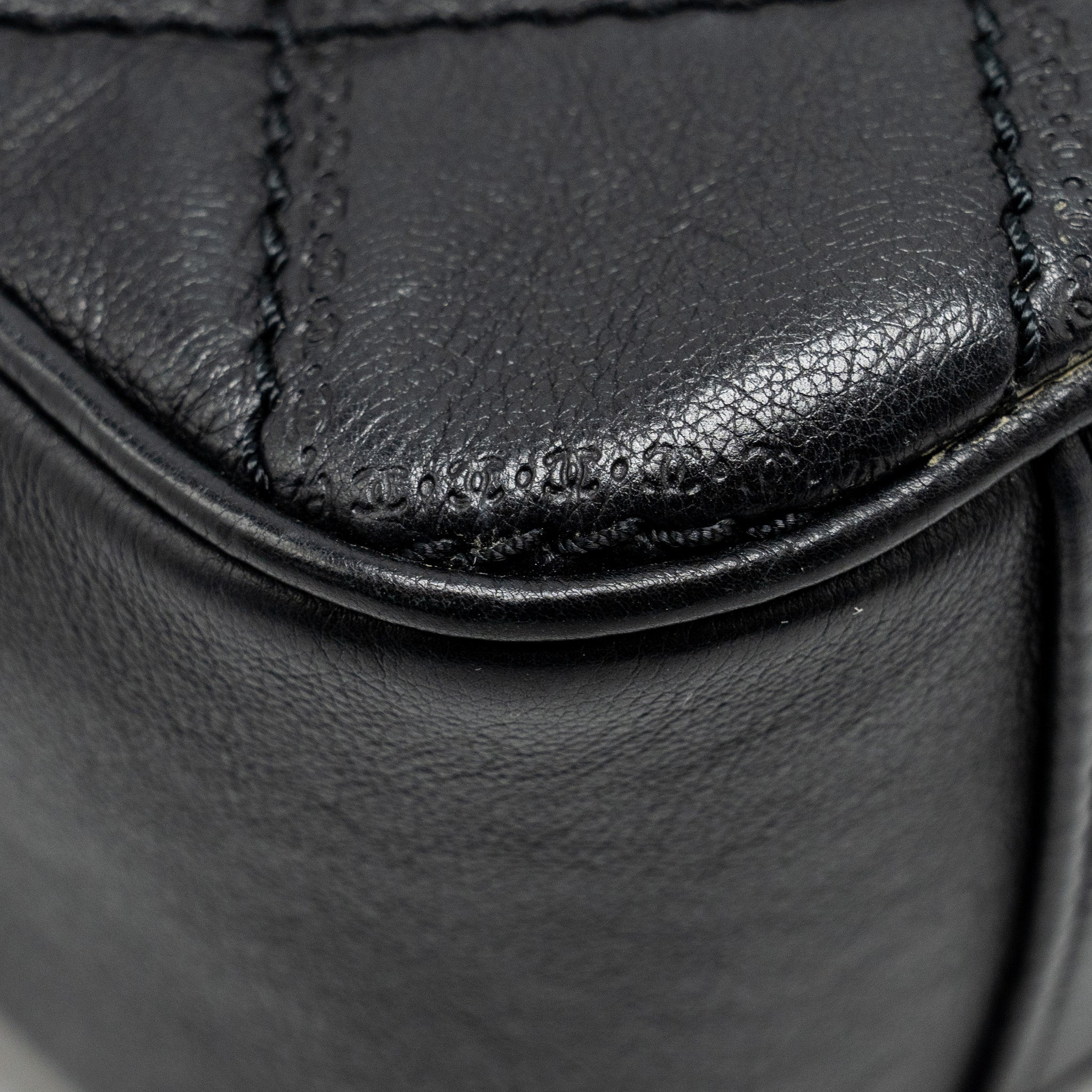 CHANEL PARIS-EDINBURGH COCO SPORRAN FLAP BAG CALFSKIN BLACK RUTHENIUM HARDWARE