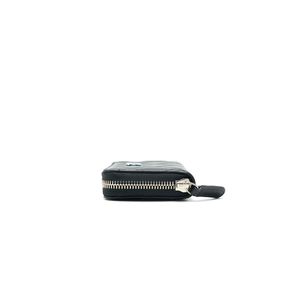 CHANEL CLASSIC ZIPPED COIN PURSE BLACK SHW LAMBSKIN