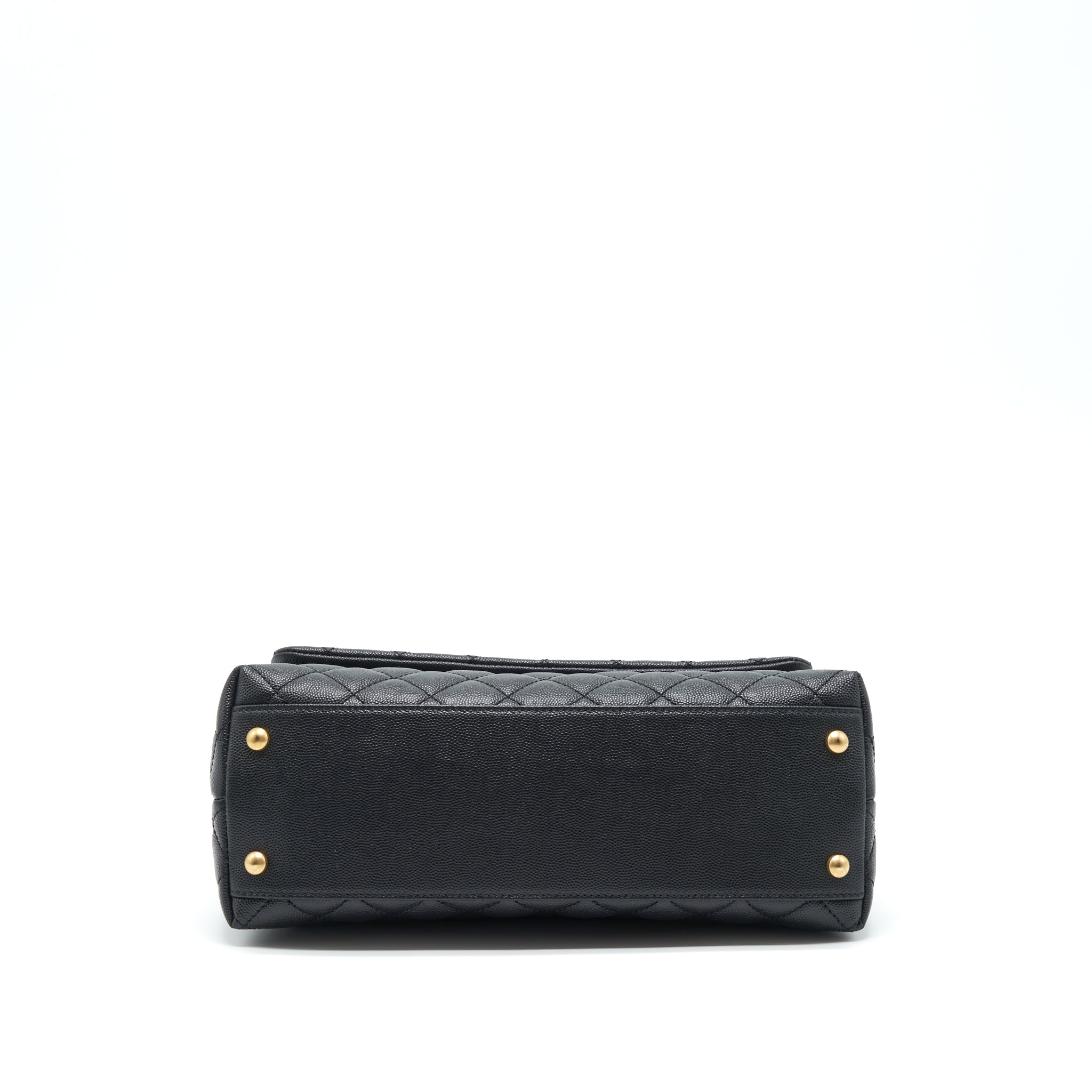 CHANEL MEDIUM COCO HANDLE WITH LIZARD EMBOSSED HANDLE CAVIAR BLACK GHW