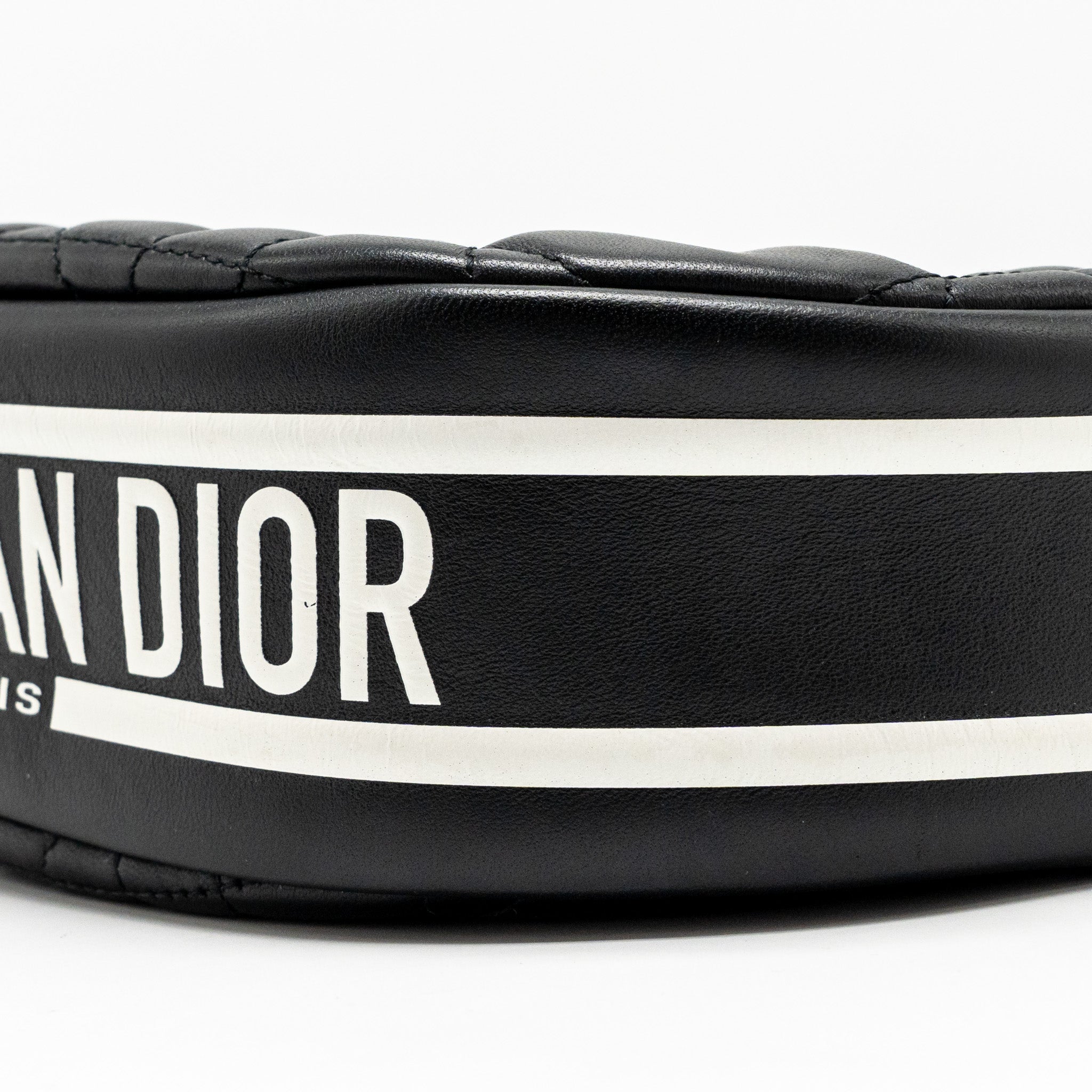 DIOR SMALL VIBE HOBO BAG CANNAGE LAMBSKIN BLACK/WHITE LGHW