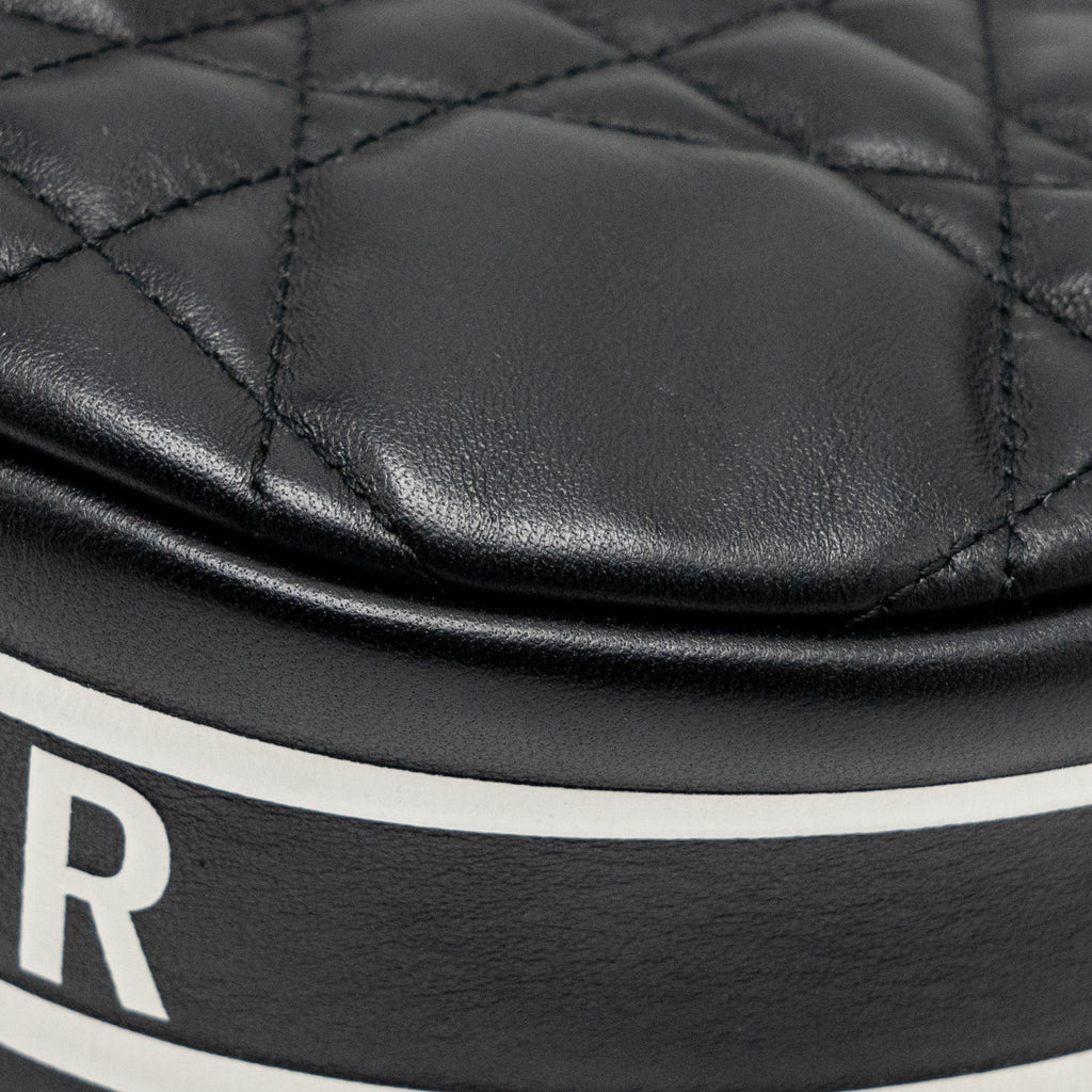 DIOR SMALL VIBE HOBO BAG CANNAGE LAMBSKIN BLACK/WHITE LGHW