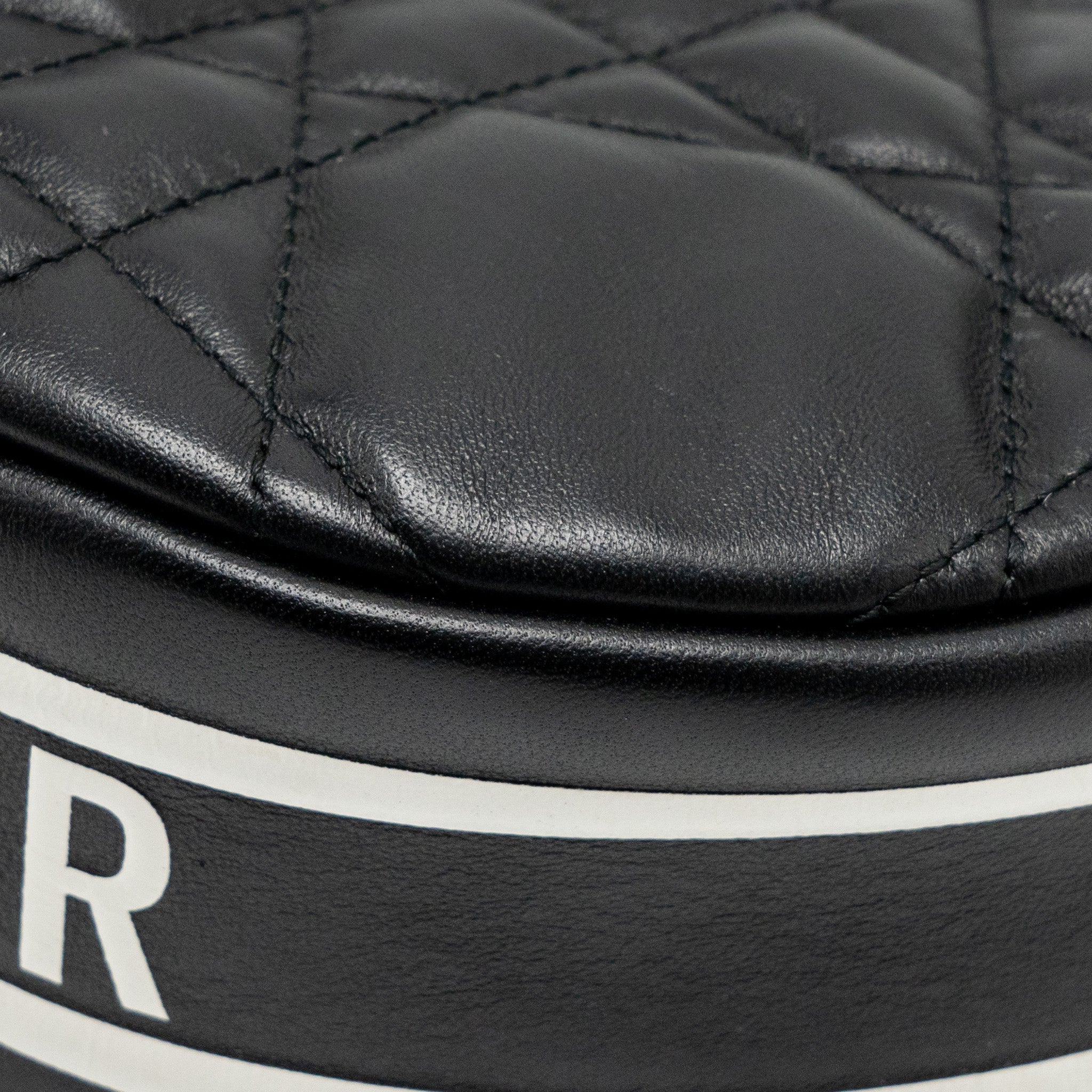 DIOR SMALL VIBE HOBO BAG CANNAGE LAMBSKIN BLACK/WHITE LGHW