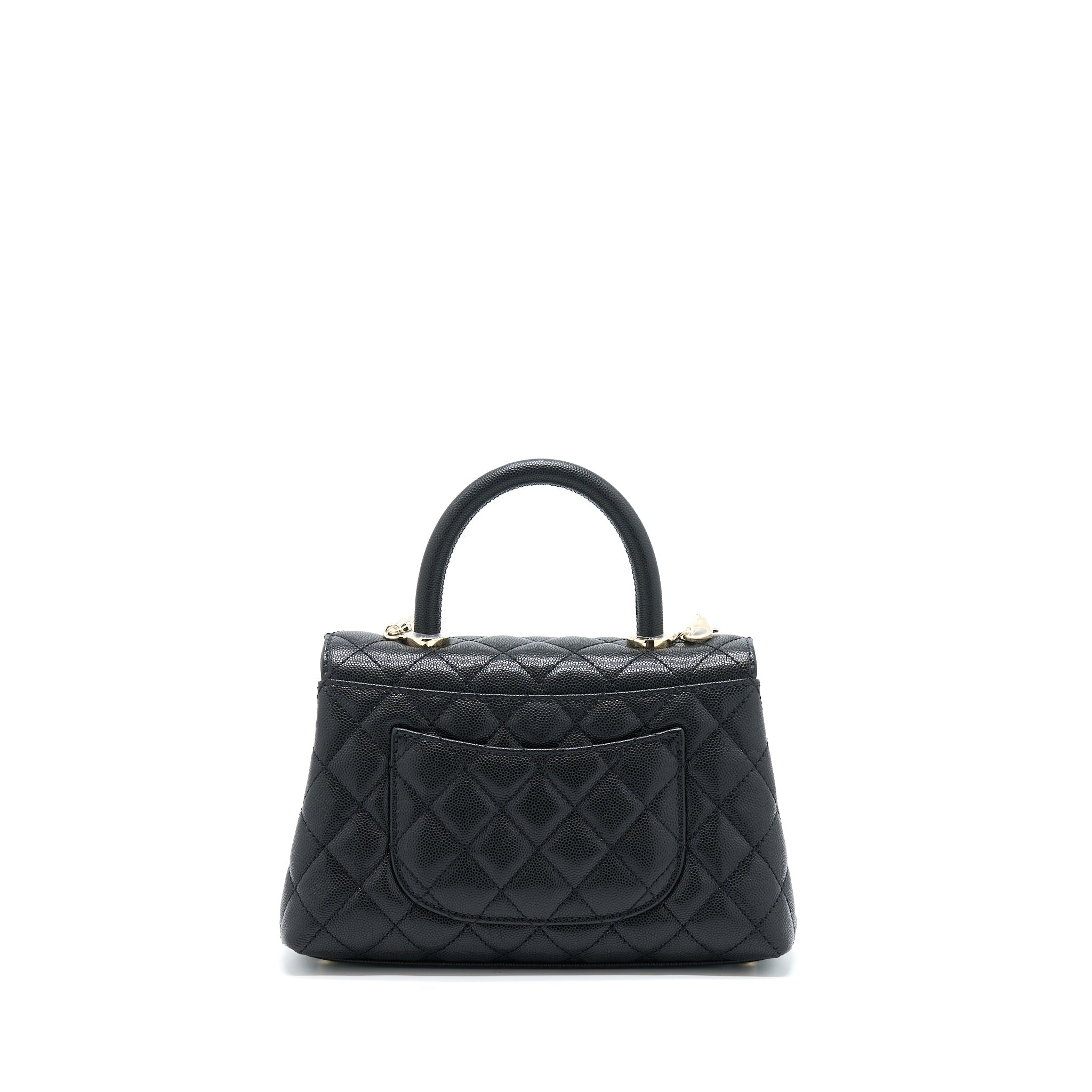 CHANEL SMALL COCO HANDLE CAVIAR BLACK LGHW (MICROCHIP)