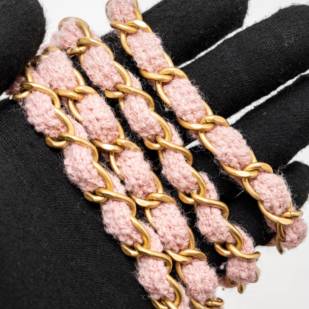 CHANEL 22K COZY COCO ROUND FLAP BAG TWEED/ SHEARLING PINK GHW(MICROCHIP)
