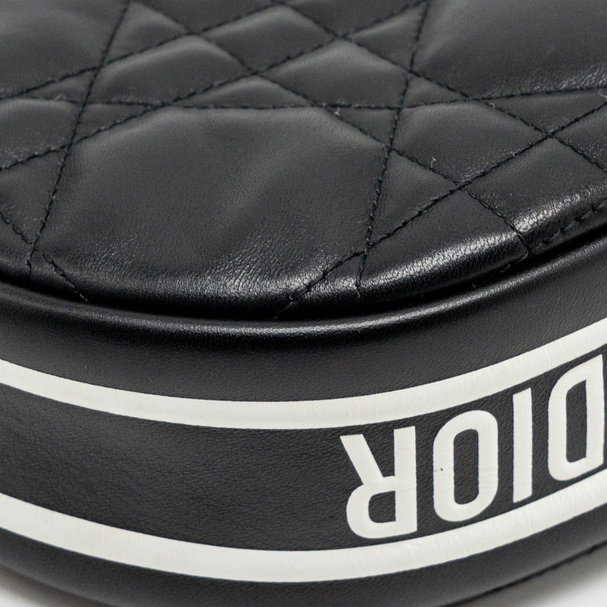 DIOR SMALL VIBE HOBO BAG CANNAGE LAMBSKIN BLACK/WHITE LGHW