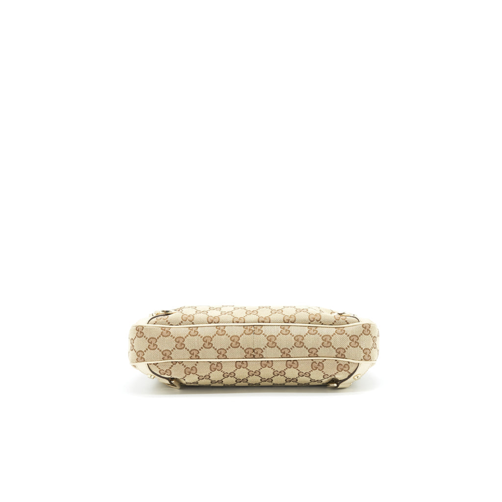 GUCCI ABBEY CANVAS LEATHER SHOULDER BAG