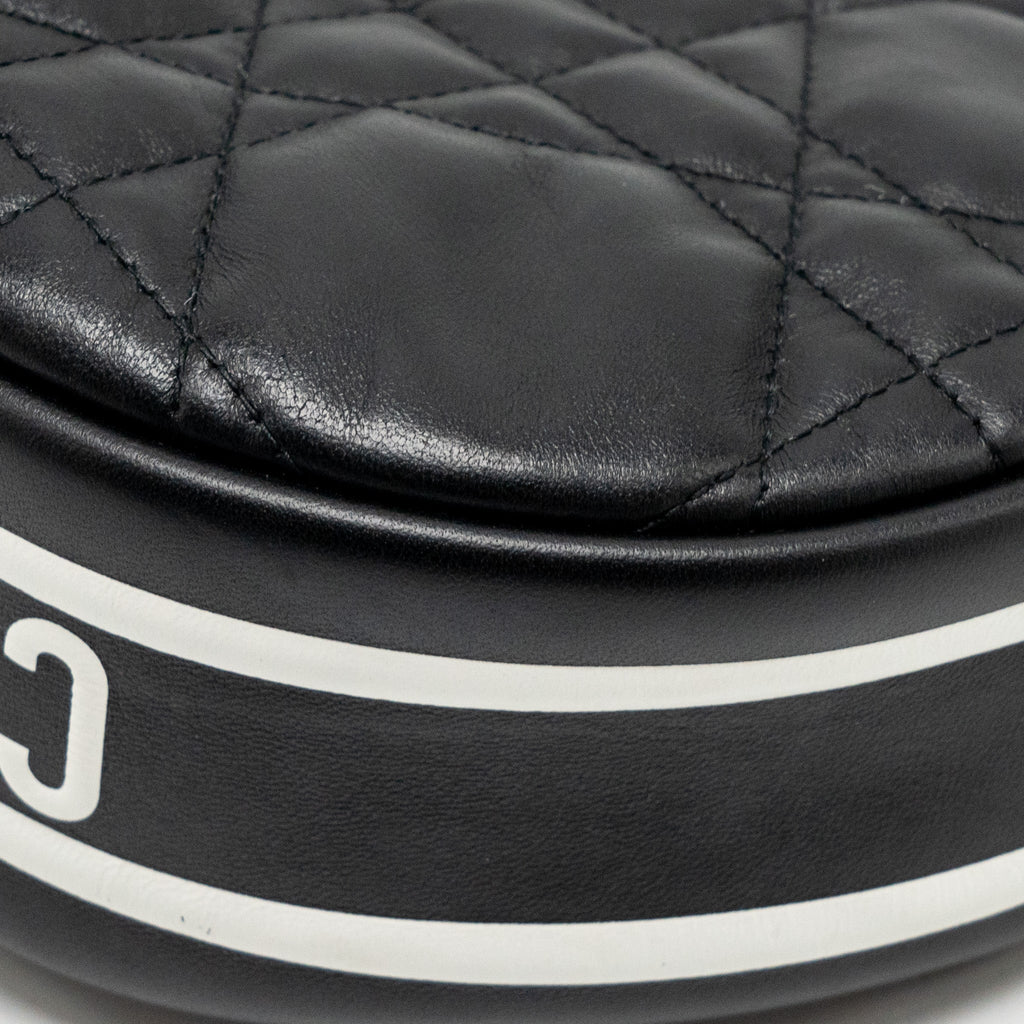 DIOR SMALL VIBE HOBO BAG CANNAGE LAMBSKIN BLACK/WHITE LGHW
