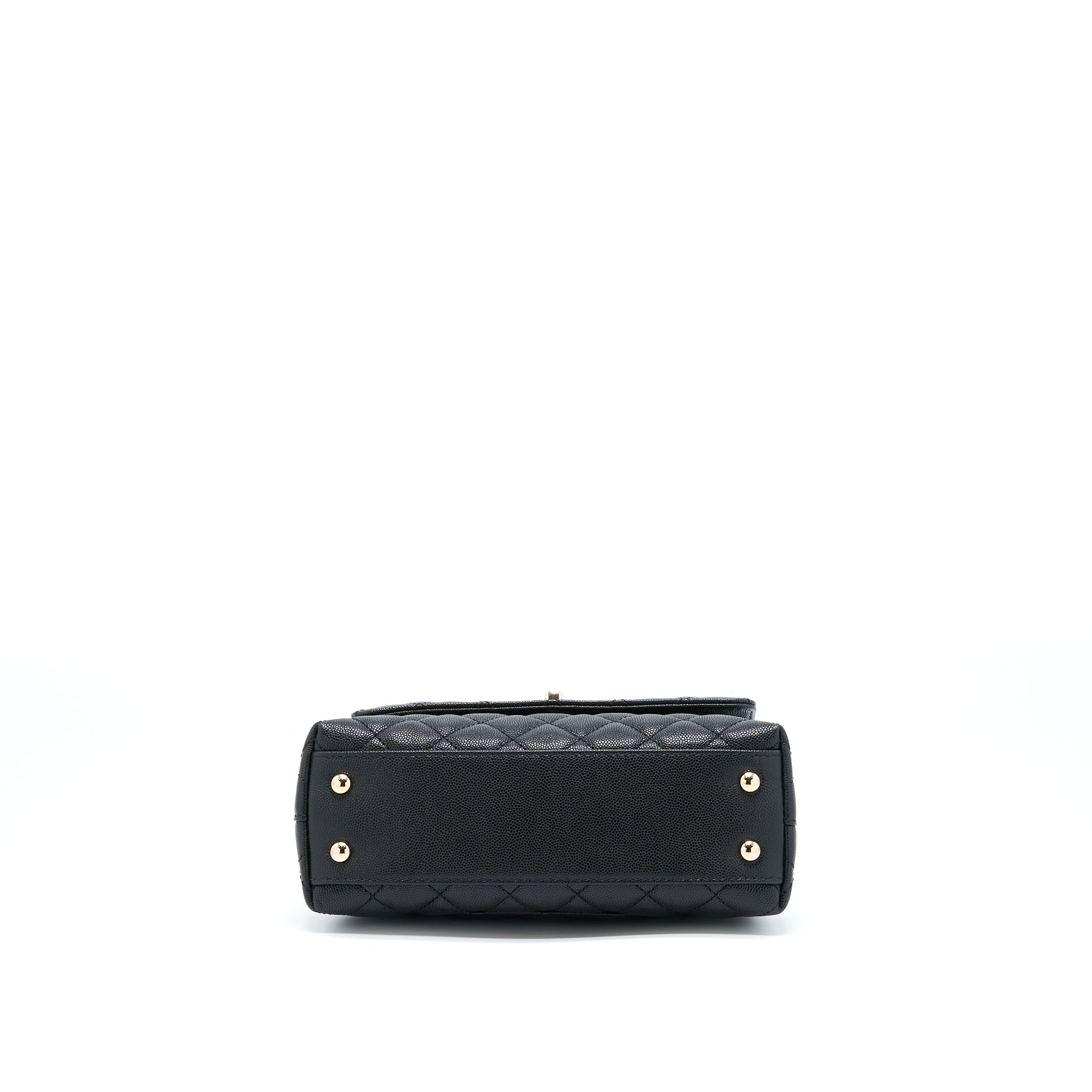 CHANEL SMALL COCO HANDLE CAVIAR BLACK LGHW (MICROCHIP)