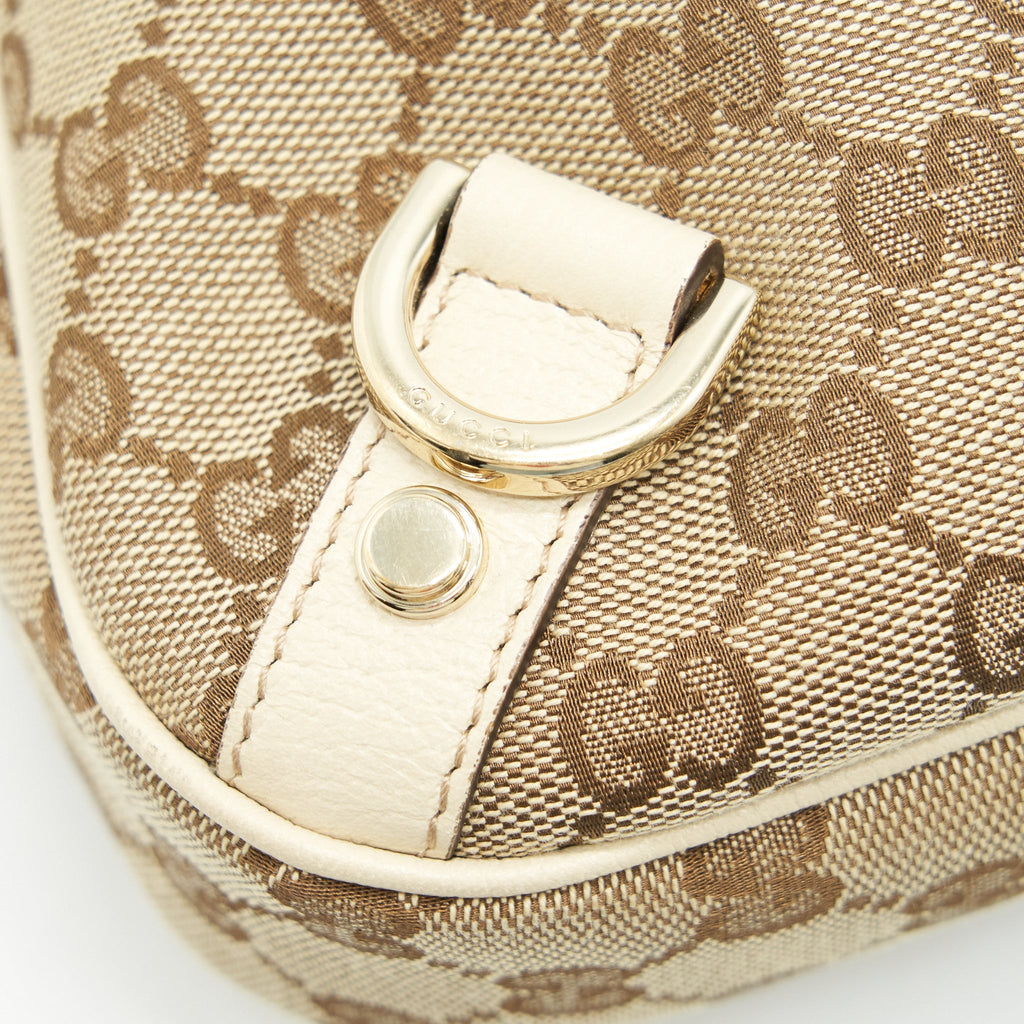 GUCCI ABBEY CANVAS LEATHER SHOULDER BAG