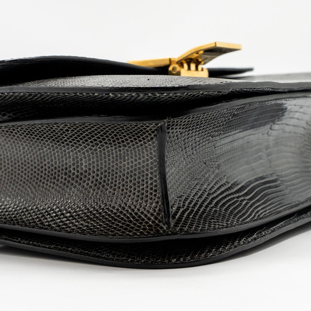 CELINE MEDIUM CLASSIC BOX BAG LIZARD GREY GHW