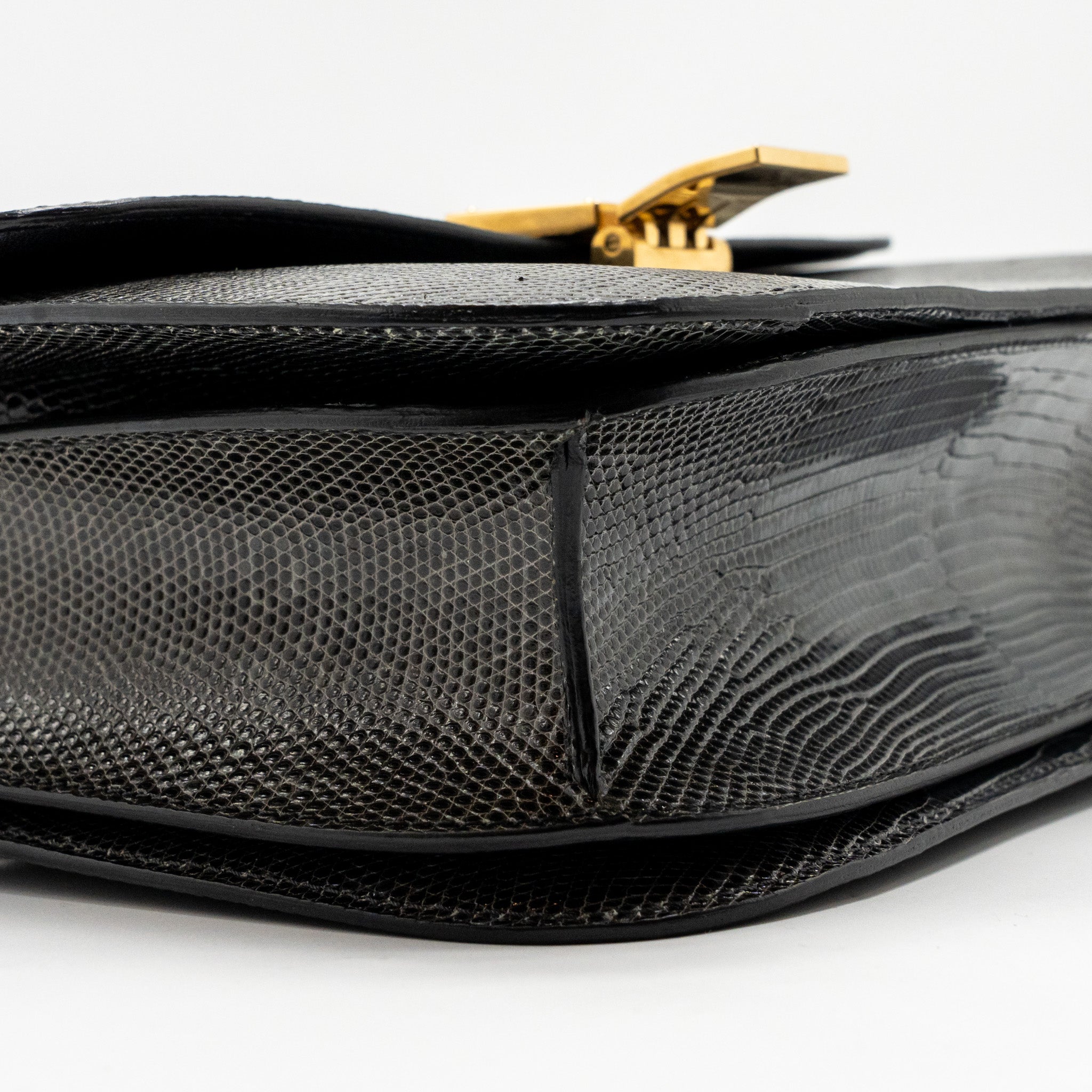 CELINE MEDIUM CLASSIC BOX BAG LIZARD GREY GHW