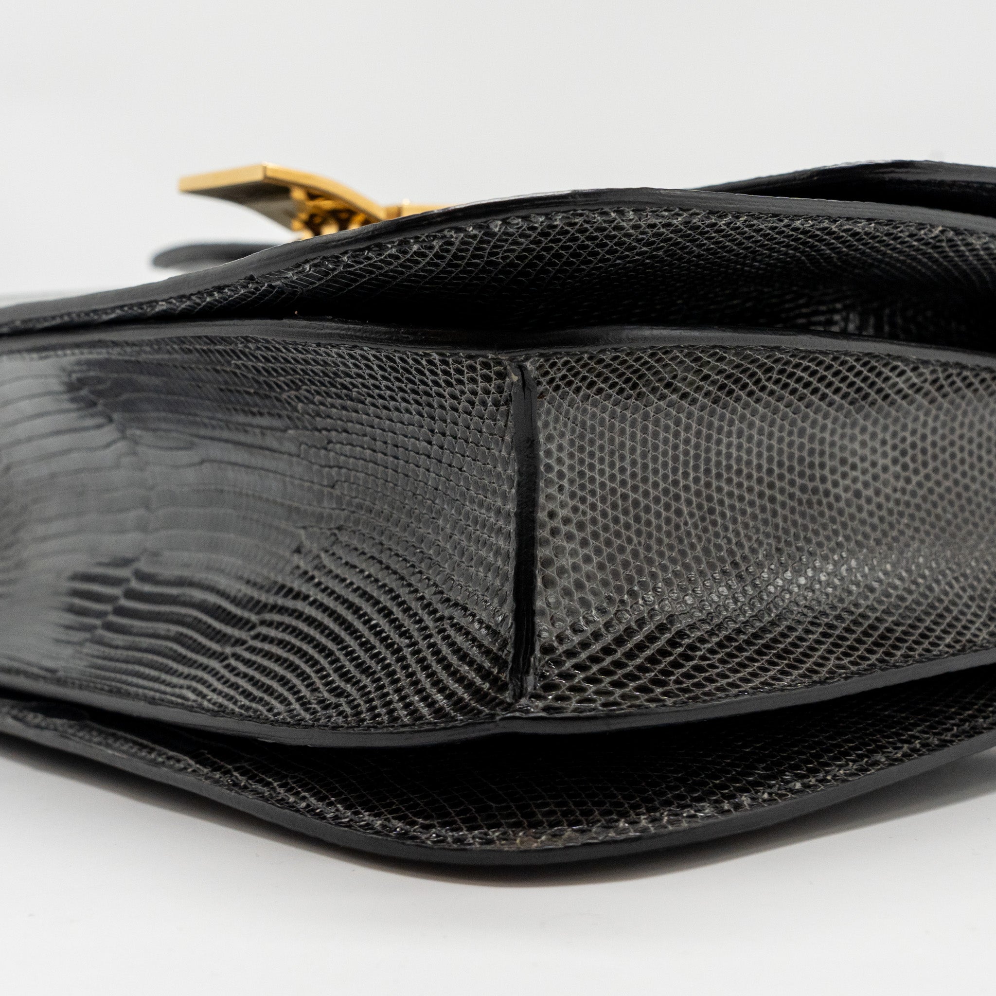 CELINE MEDIUM CLASSIC BOX BAG LIZARD GREY GHW