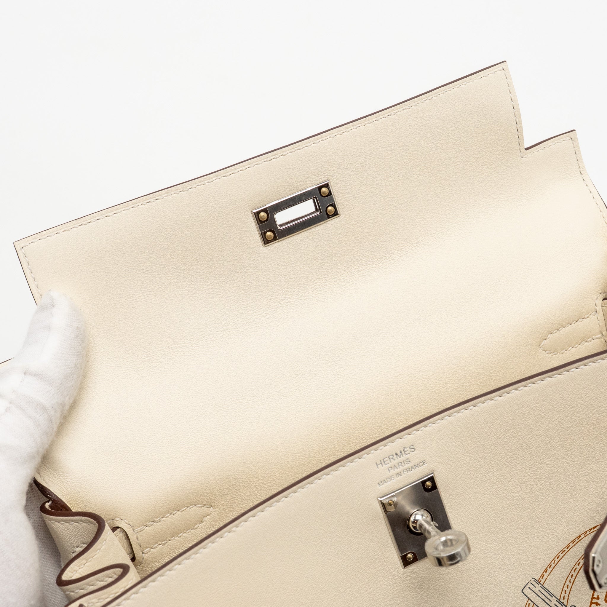 HERMES KELLY 25 IN AND OUT SWIFT IMPRIME NATA/MULTICOLOUR SHW