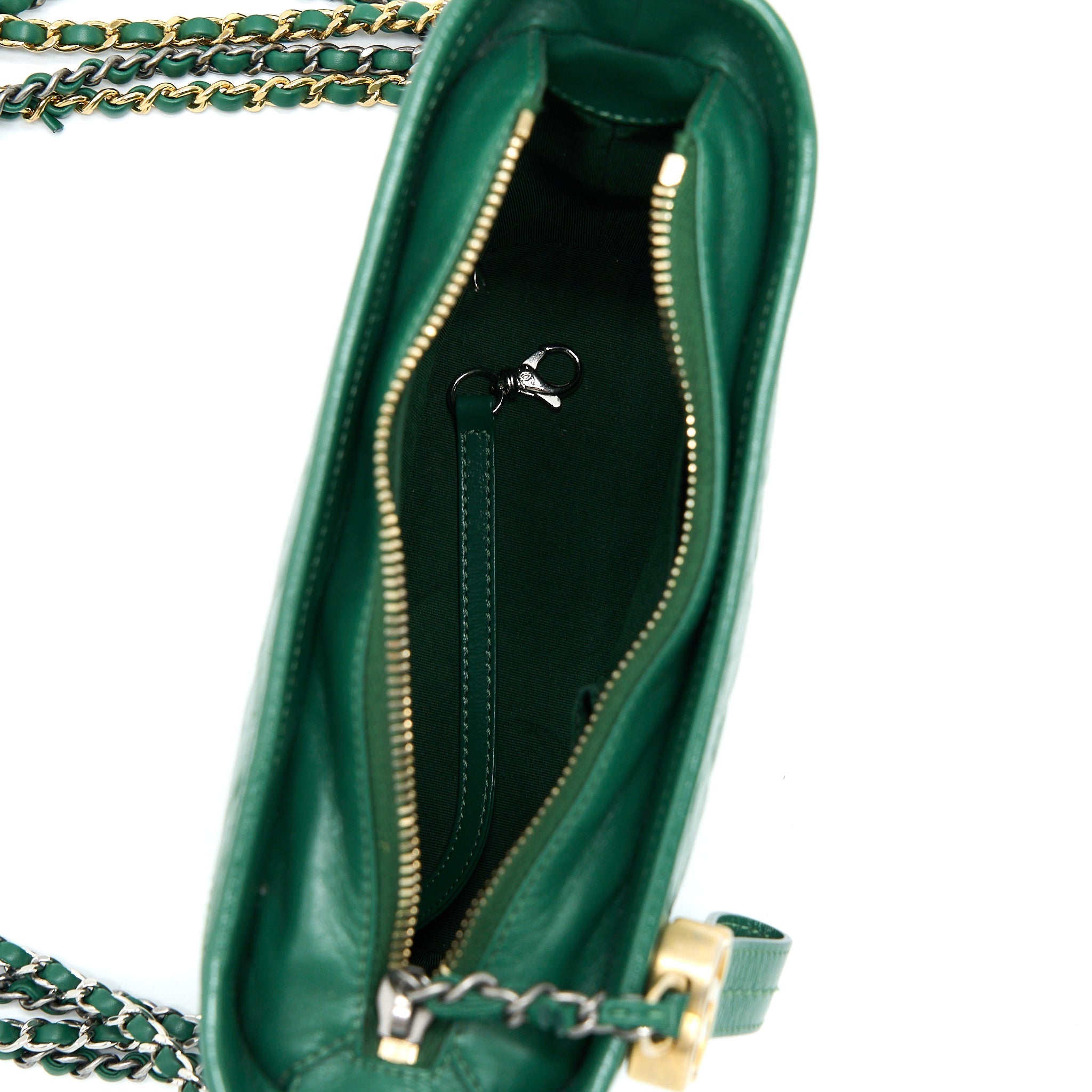 CHANEL SMALL GABRIELLE HOBO BAG GREEN MULTICOLOUR HARDWARE
