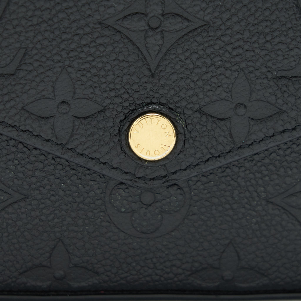 LOUIS VUITTON FELICIE POCHETTE MONOGRAM EMPREINTE LEATHER BLACK