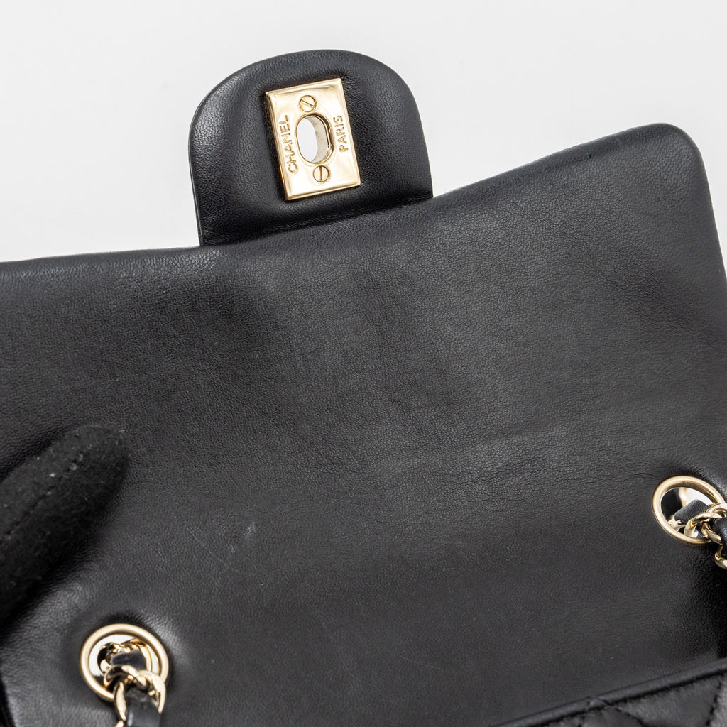 CHANEL CLASSIC MINI RECTANGULAR FLAP BAG LAMBSKIN BLACK GHW