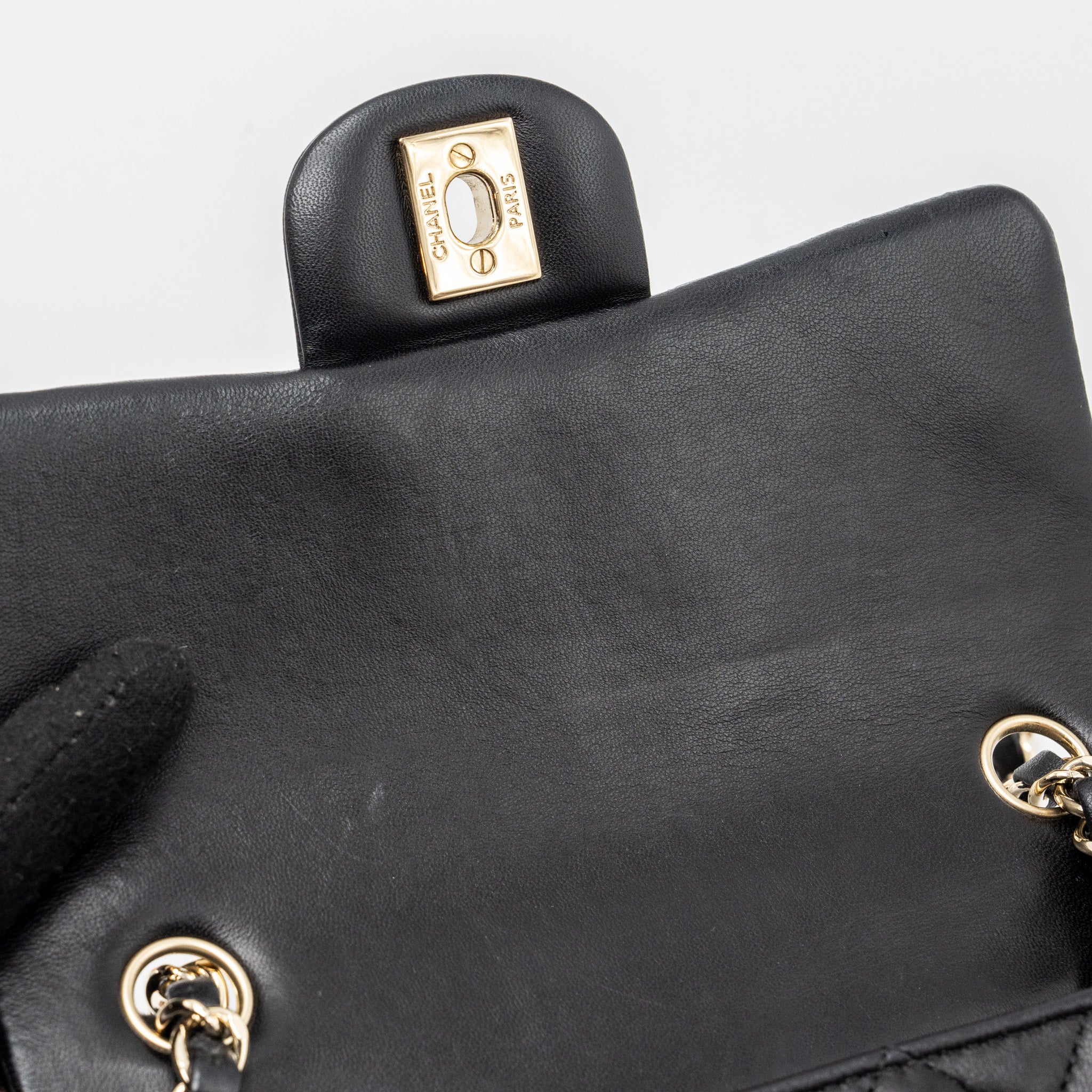 CHANEL CLASSIC MINI RECTANGULAR FLAP BAG LAMBSKIN BLACK GHW