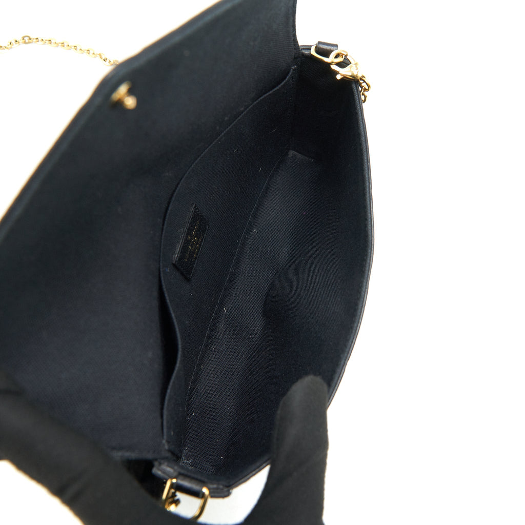 LOUIS VUITTON FELICIE POCHETTE MONOGRAM EMPREINTE LEATHER BLACK