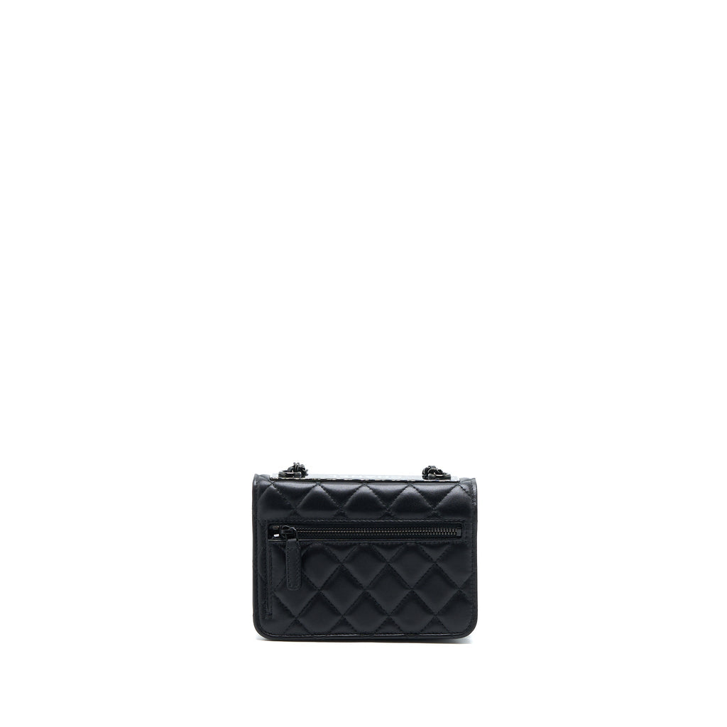CHANEL SQUARE TRENDY CC WALLET ON CHAIN LAMBSKIN SO BLACK