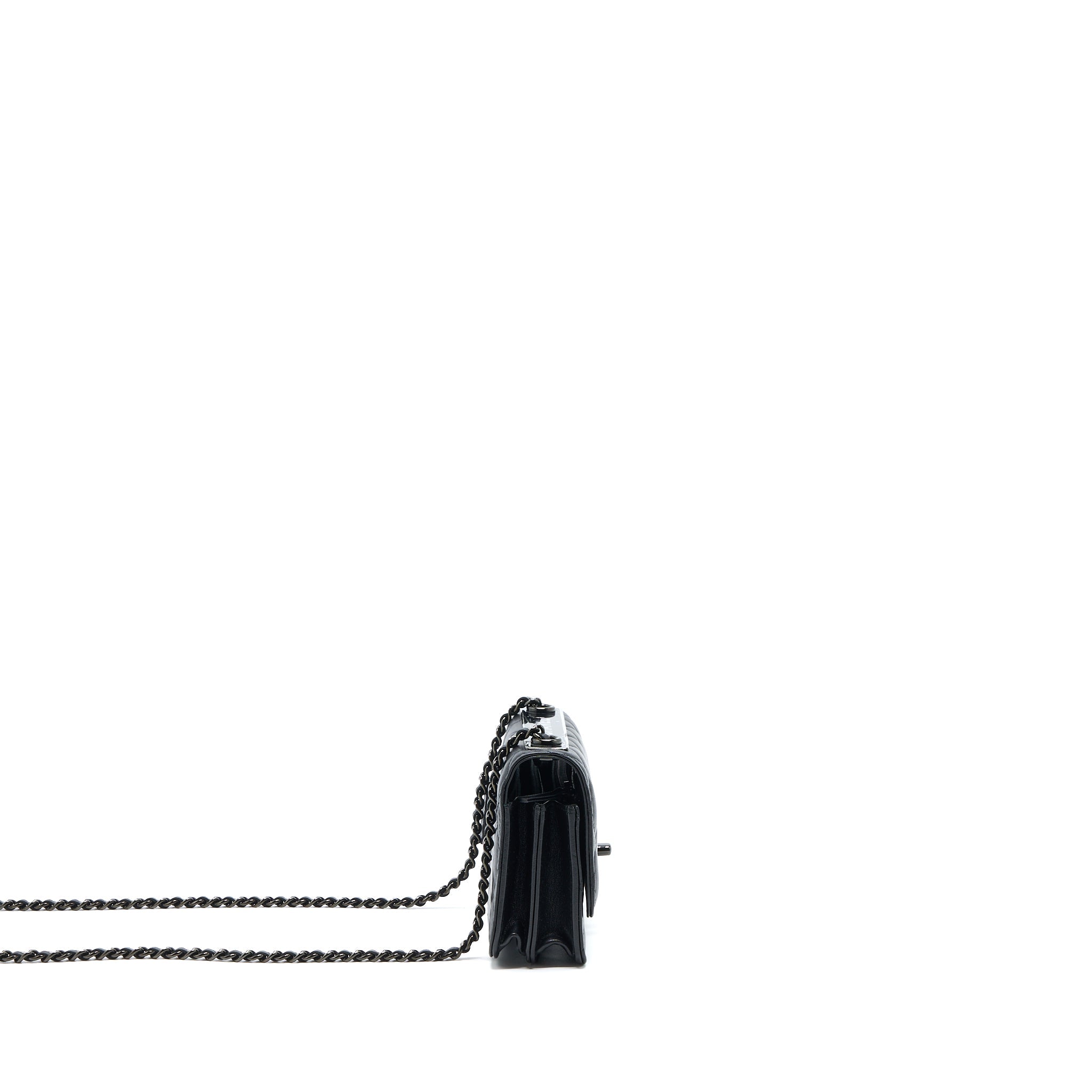 CHANEL SQUARE TRENDY CC WALLET ON CHAIN LAMBSKIN SO BLACK