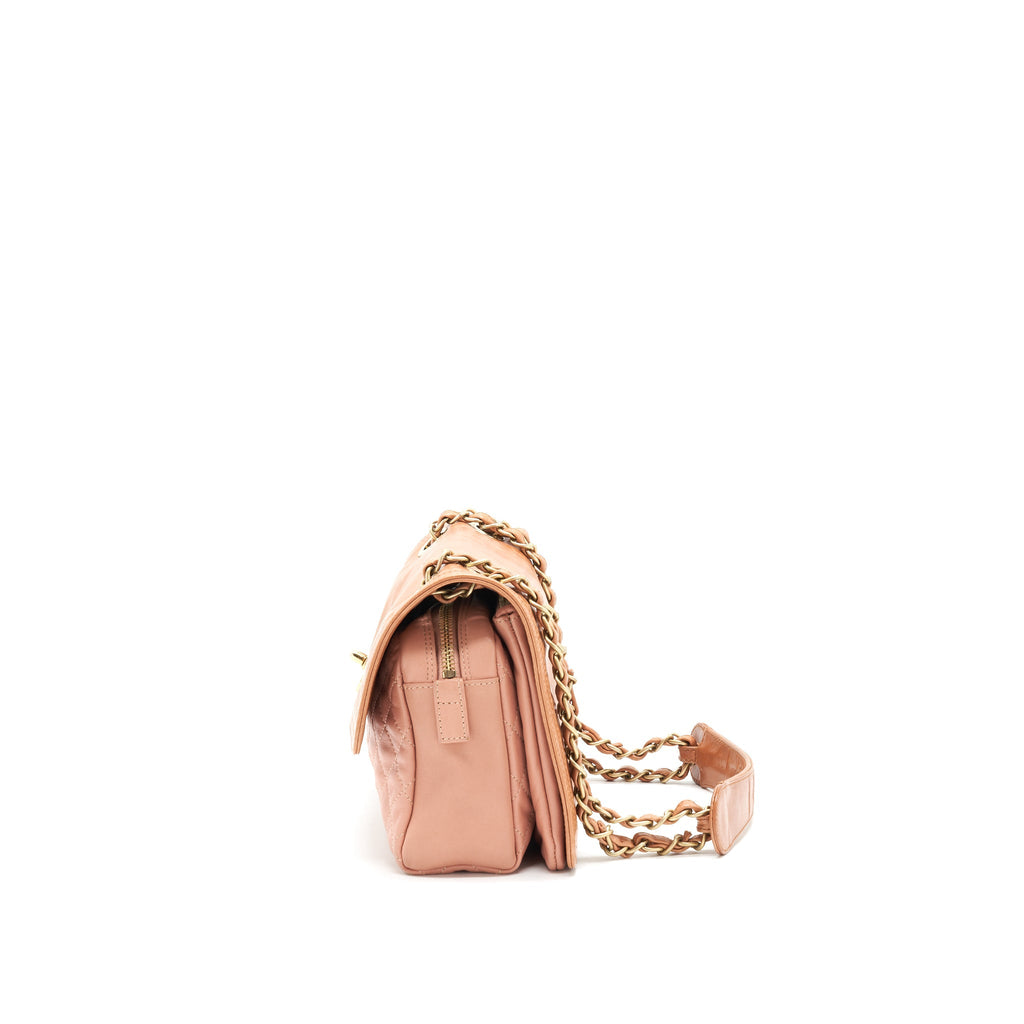 CHANEL QUILTED FLAP SHOULDER BAG PINK