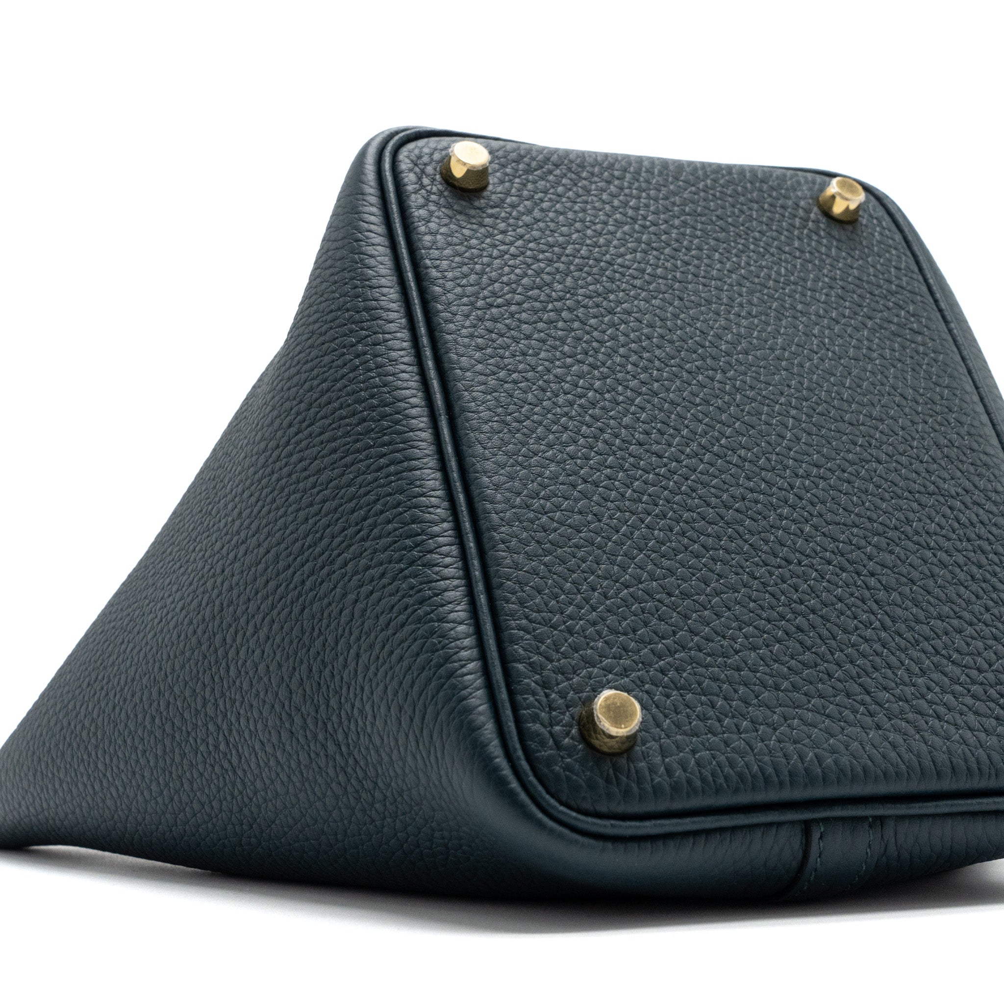 HERMES PICOTIN 18 LOCK BAG CLEMENCE VERT CYPRES GHW