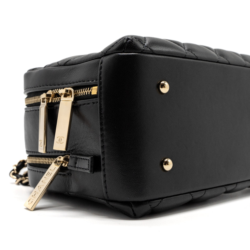CHANEL TRENDY CC TOP HANDLE VANITY BAG LAMBSKIN BLACK GHW