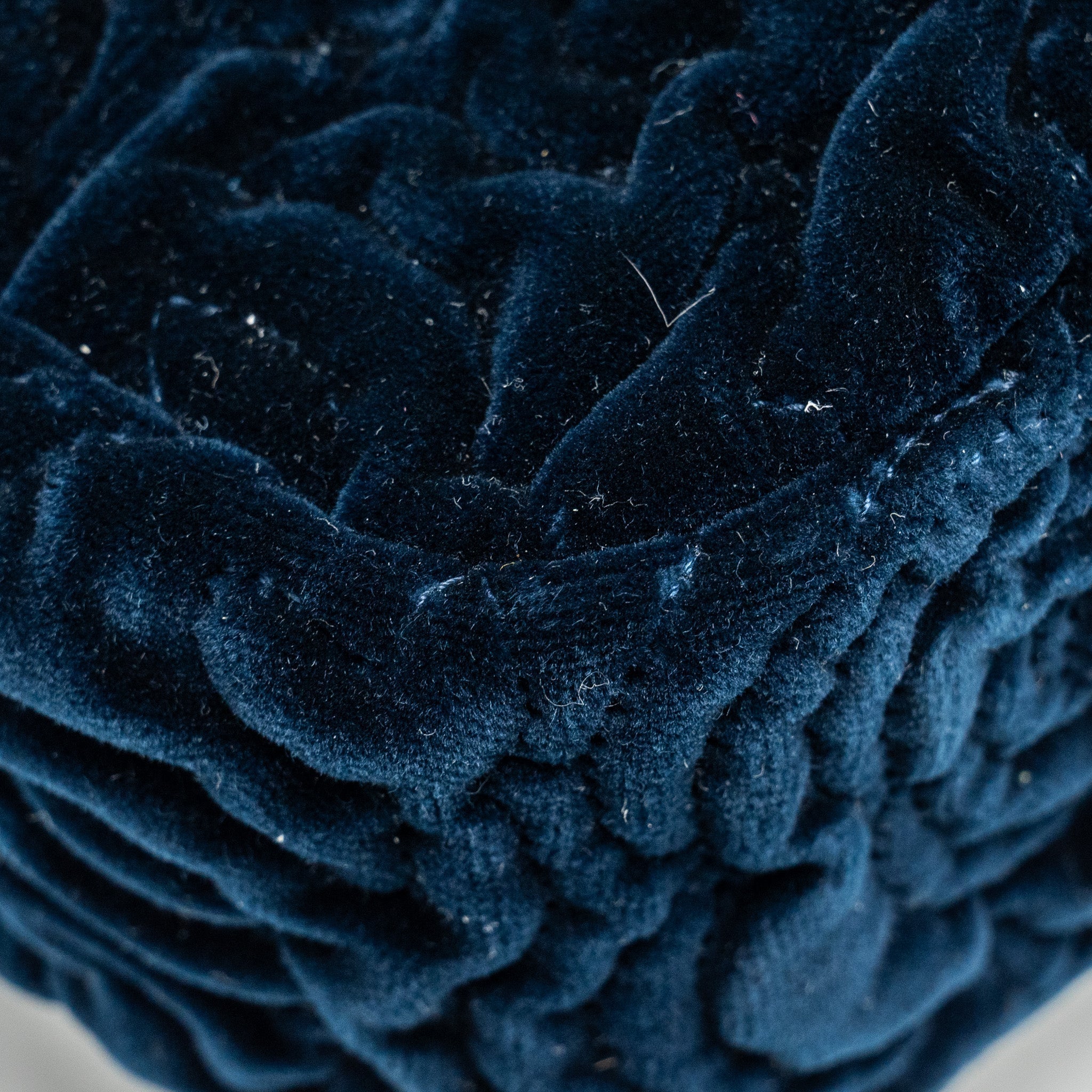 CHANEL CAMELLIA EMBOSSED MINI SQUARE FLAP BAG VELVET NAVY GHW (MICROCHIP)