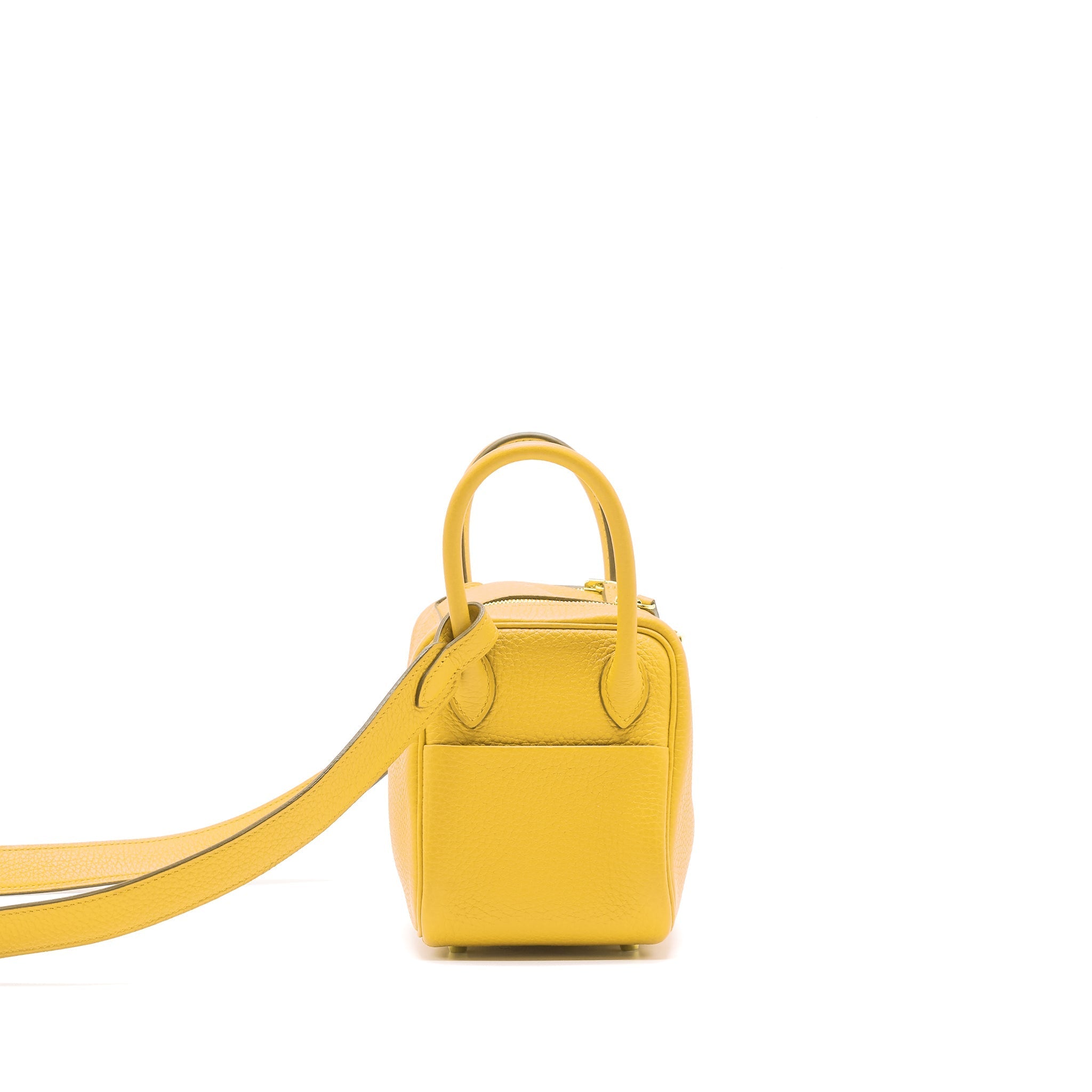 HERMES MINI LINDY 9D JAUNE AMBRE GHW
