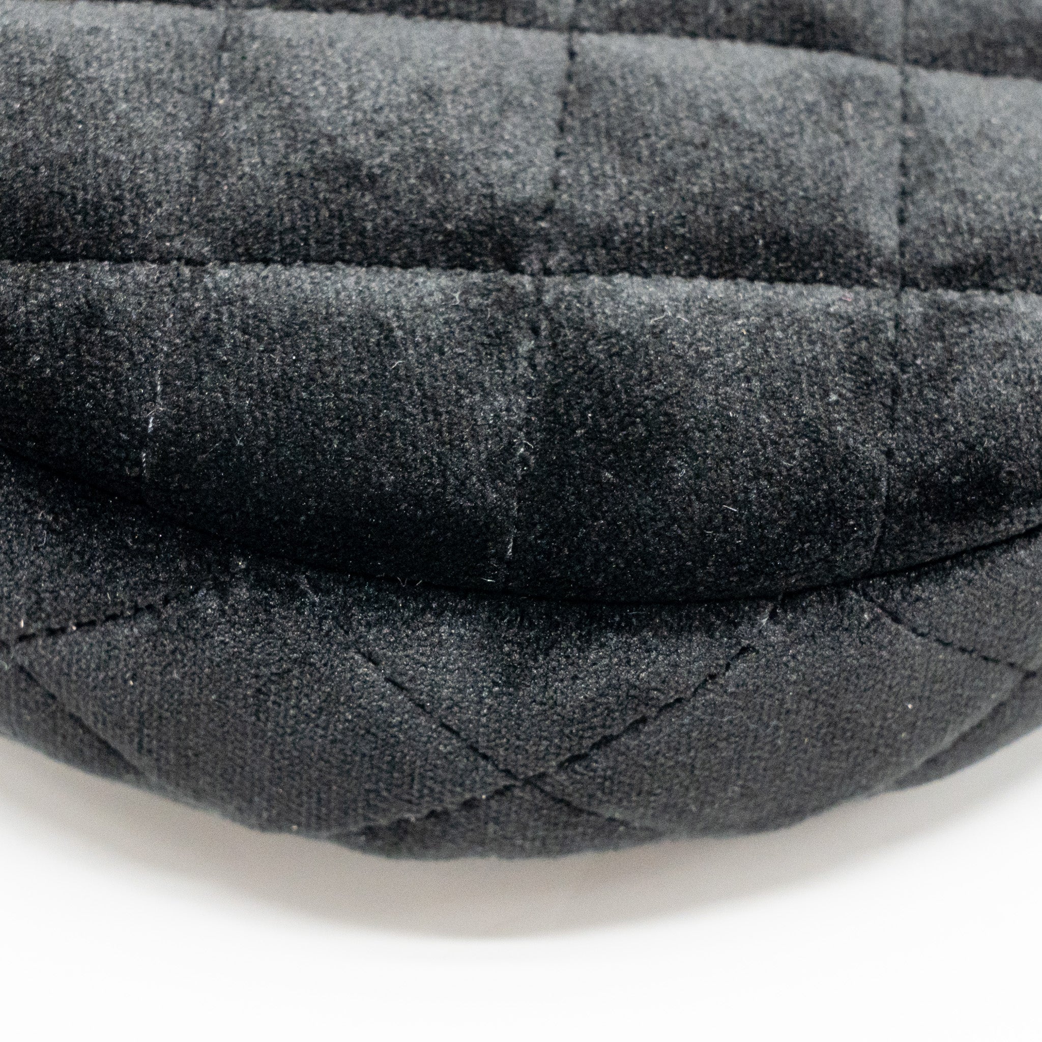 CHANEL QUILTED CRYSTAL MINI HOBO CROSSBODY BAG VELVET BLACK LGHW (MICROCHIP)