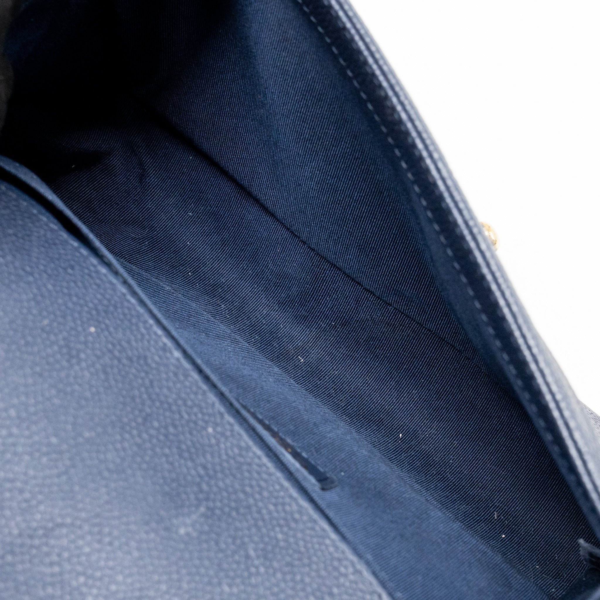 CHANEL MEDIUM BOY BAG CAVIAR NAVY LGHW